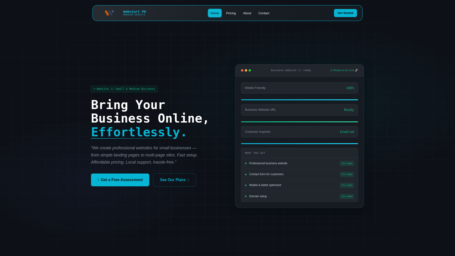 website screenshot of https://webstartph.online/