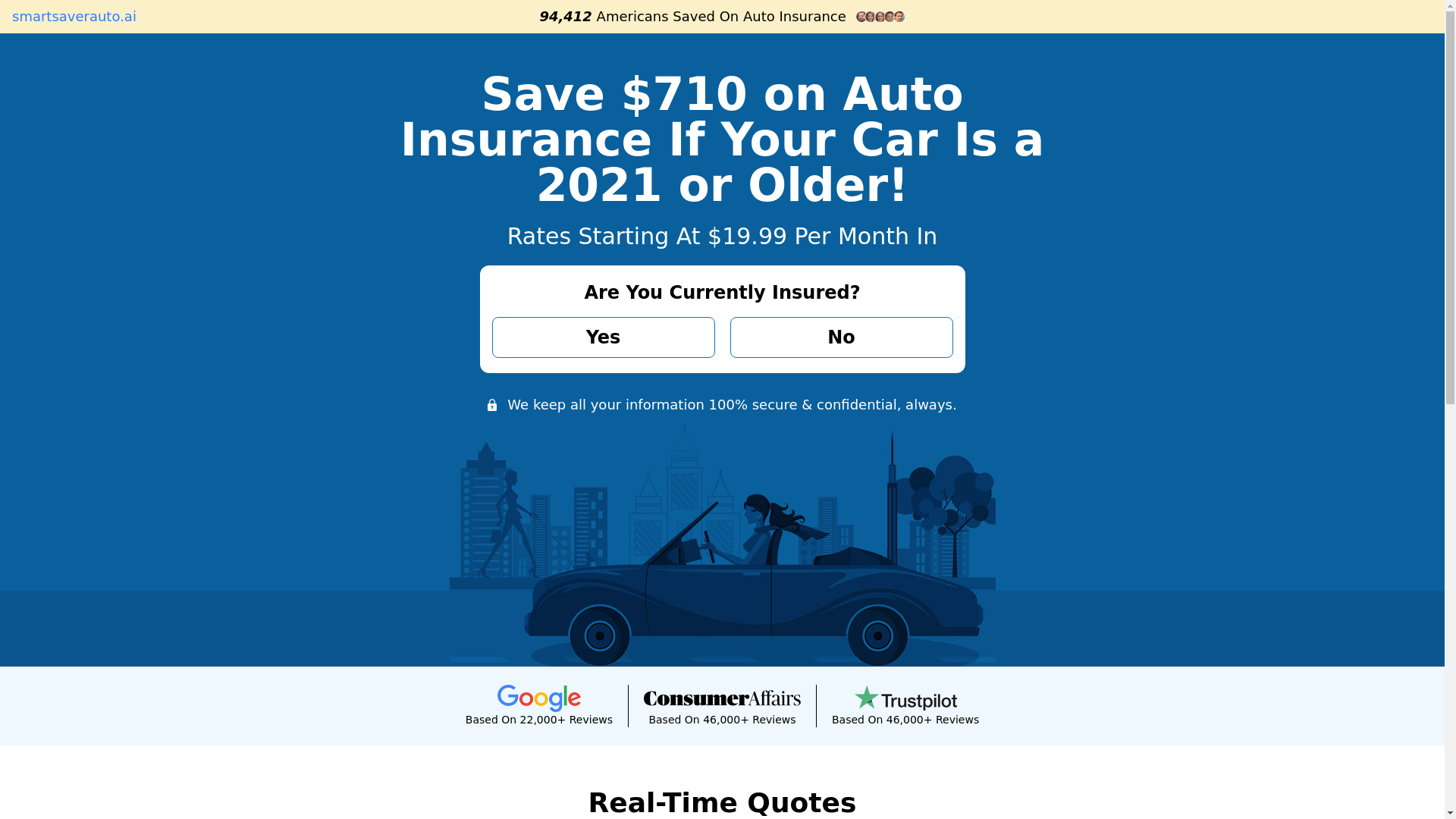 website screenshot of https://smartsaverauto.ai/