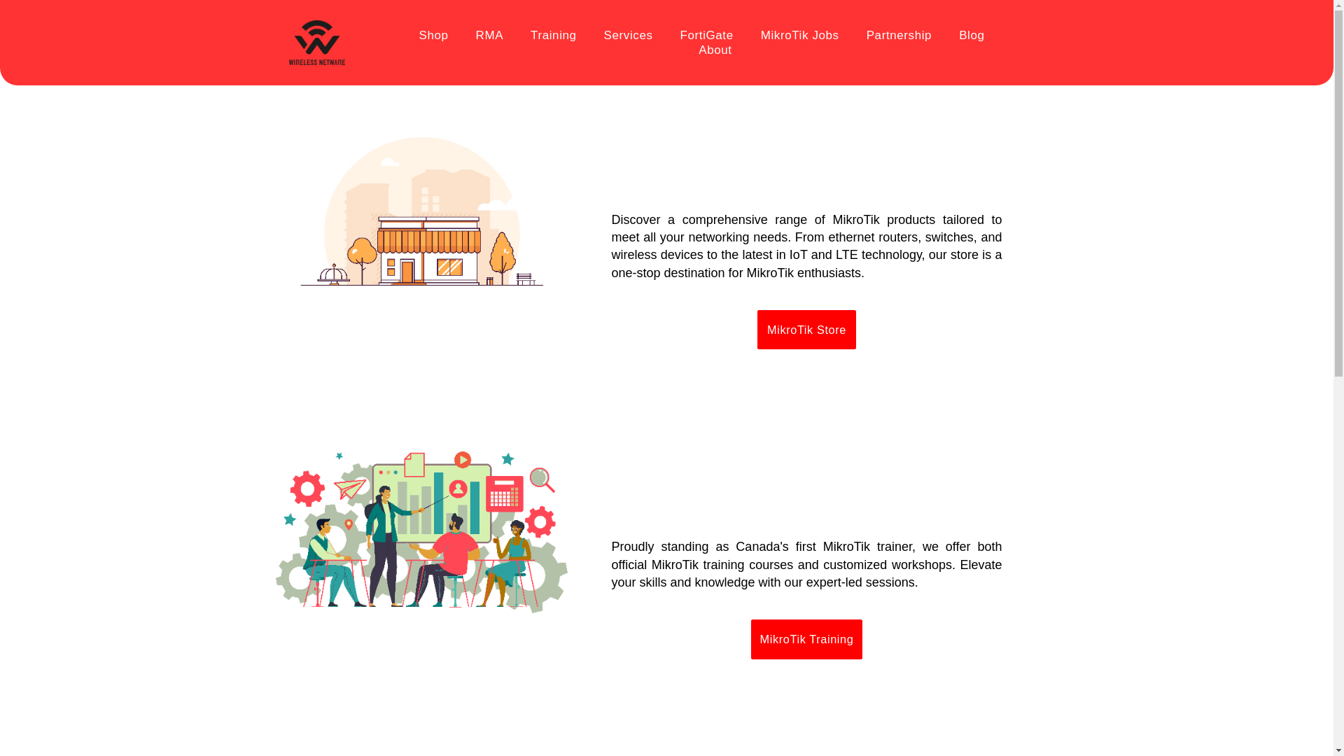 website screenshot of https://wirelessnetware.ca/