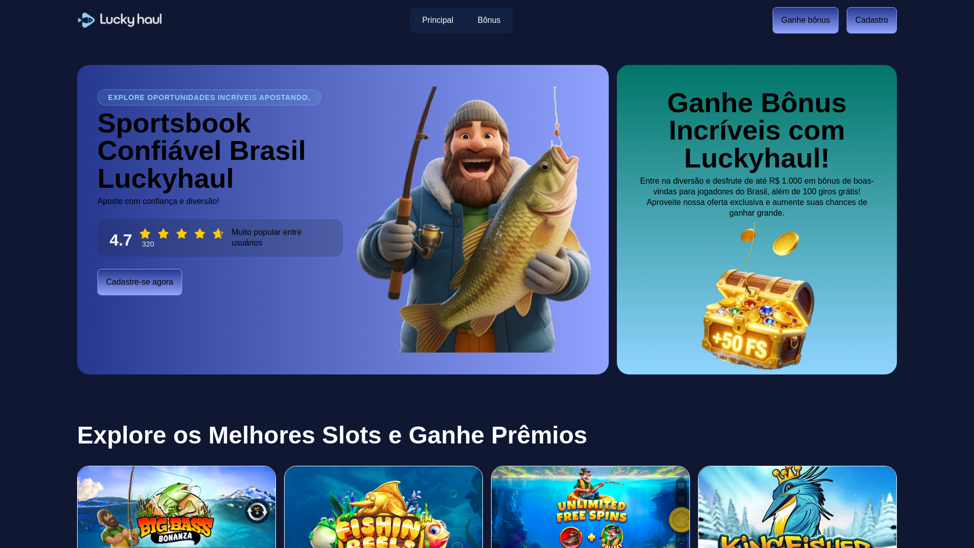 website screenshot of https://luckyhaul-casino-live.pages.dev/