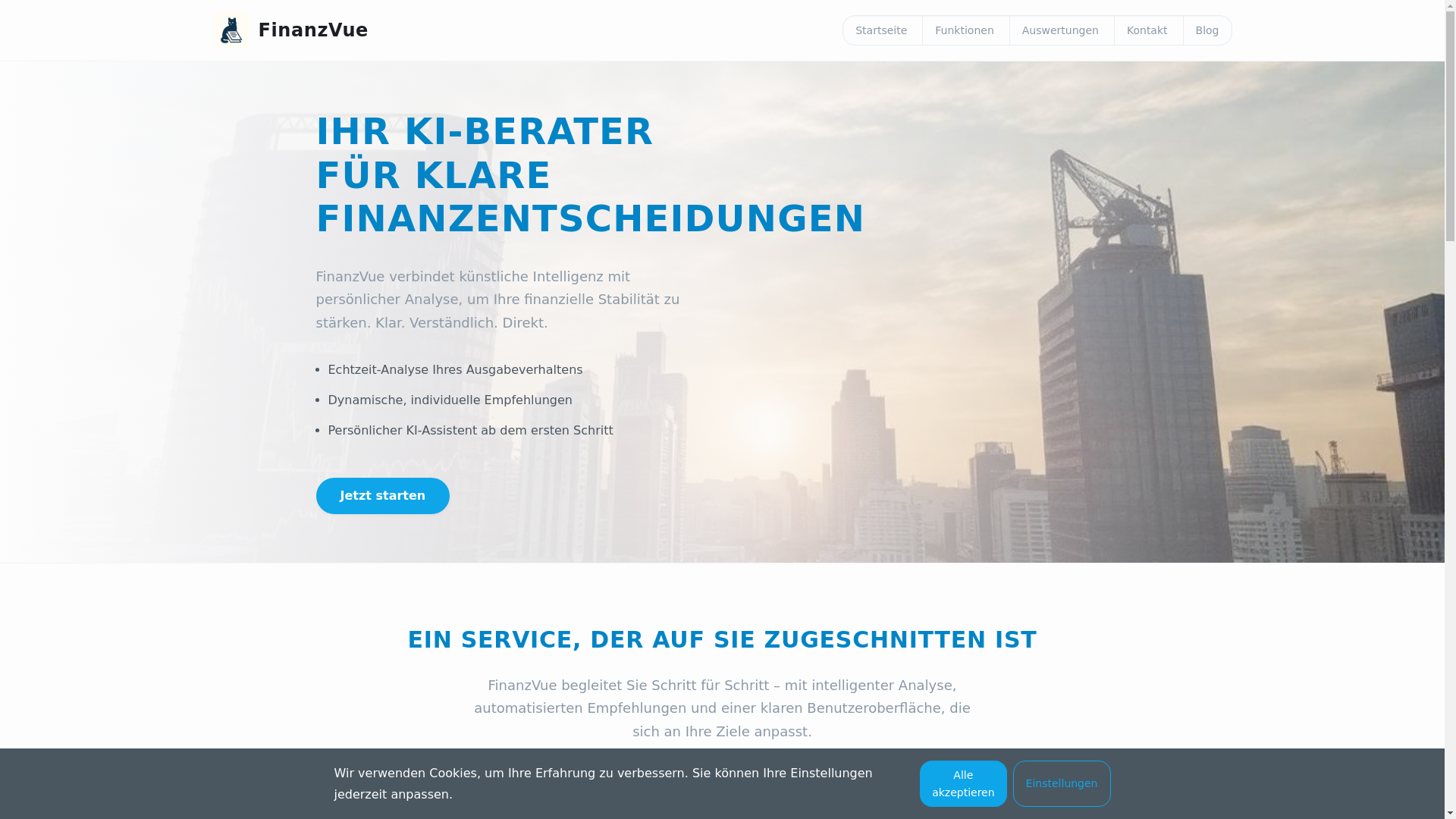website screenshot of https://finanzvue.com/