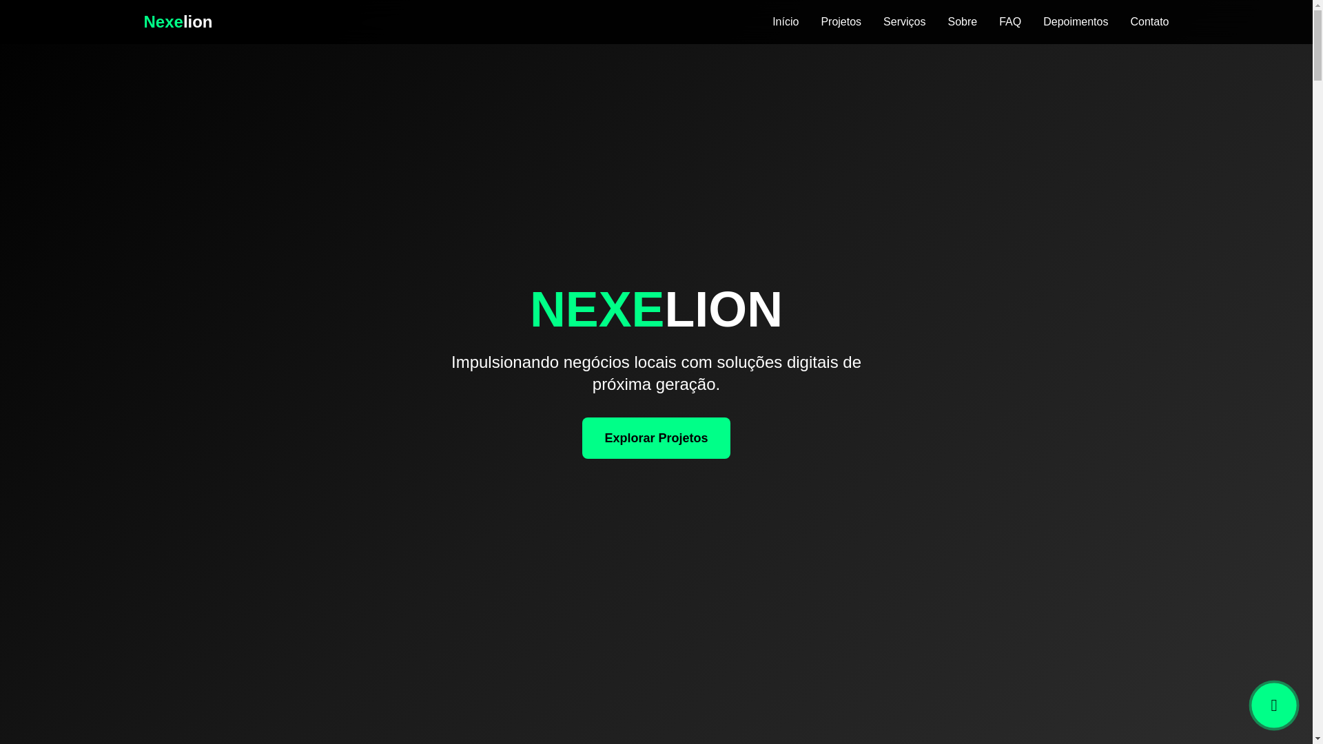 website screenshot of https://nexelion.com.br/