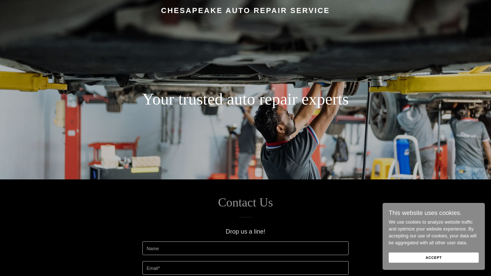 website screenshot of https://chesapeakeautorepairservice.com/
