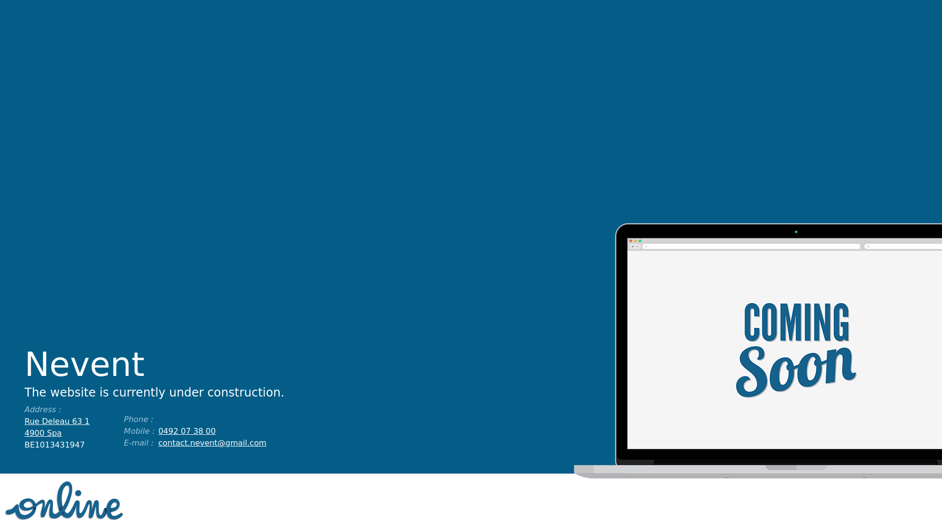 website screenshot of https://nevent.be/