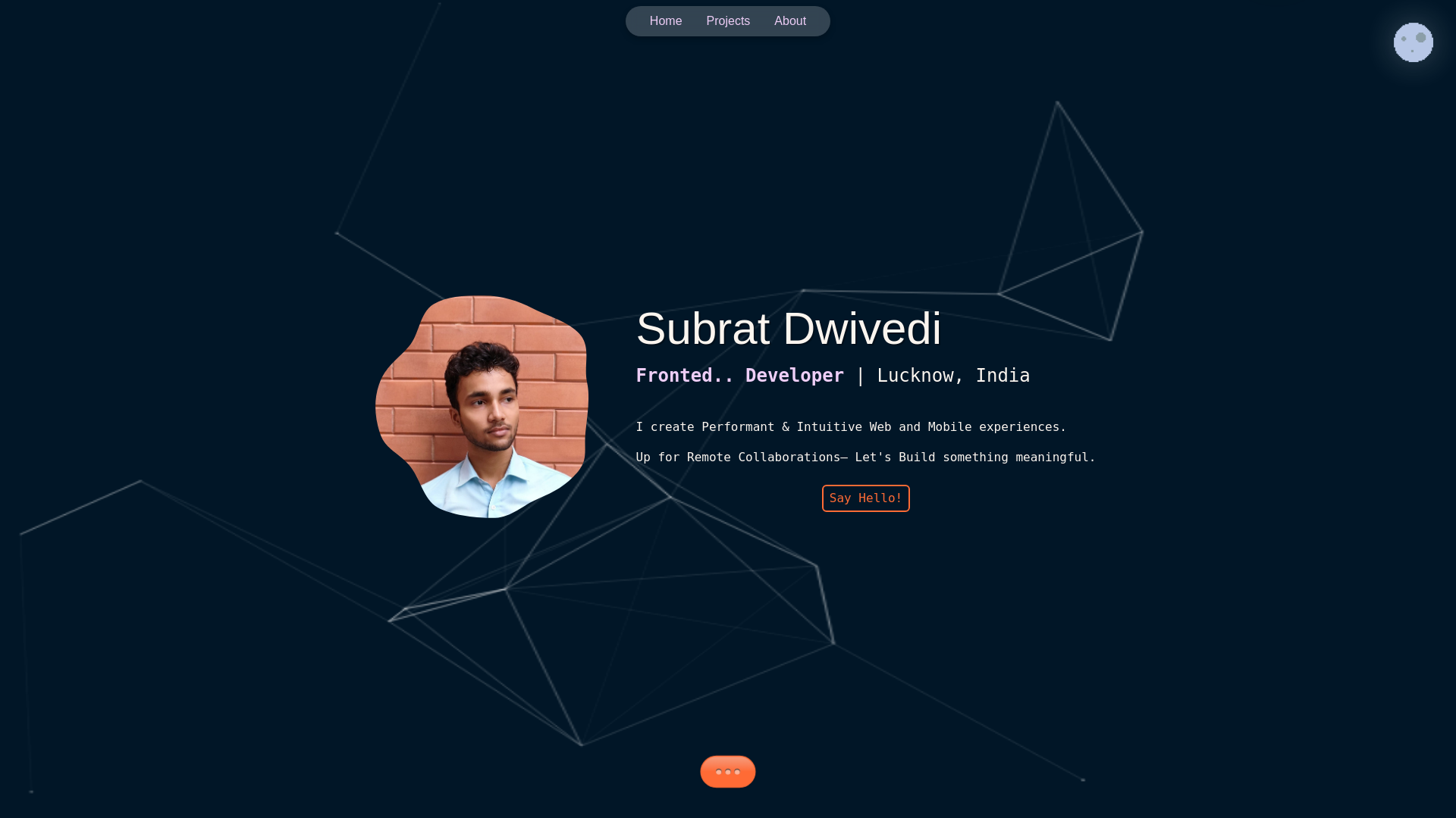 website screenshot of https://subratdwivedi.dev/