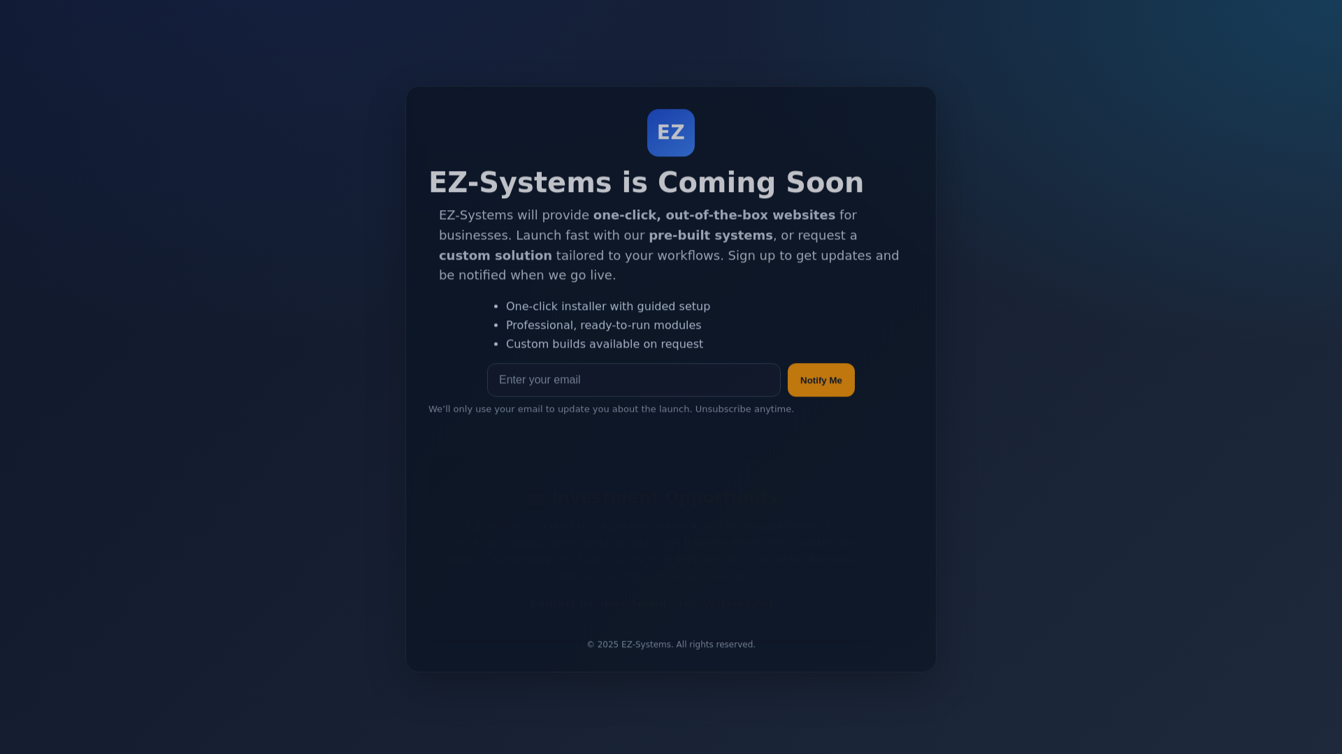 website screenshot of https://ez-systems.net/