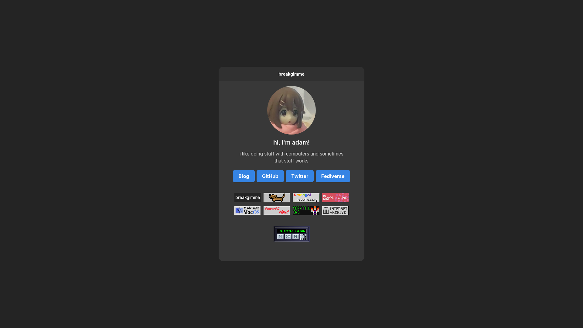 website screenshot of https://breakgim.me/