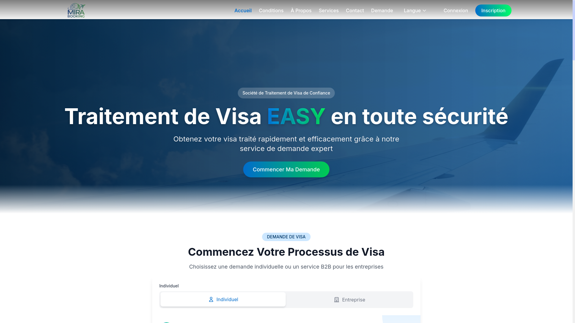 website screenshot of https://mira-booking-app.pages.dev/