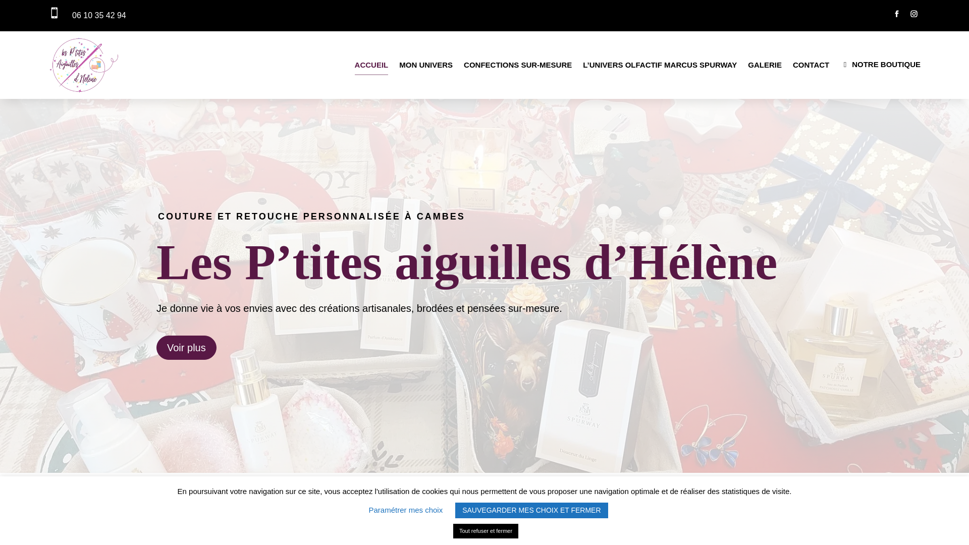 website screenshot of https://lesptitesaiguilles-dhelene.fr