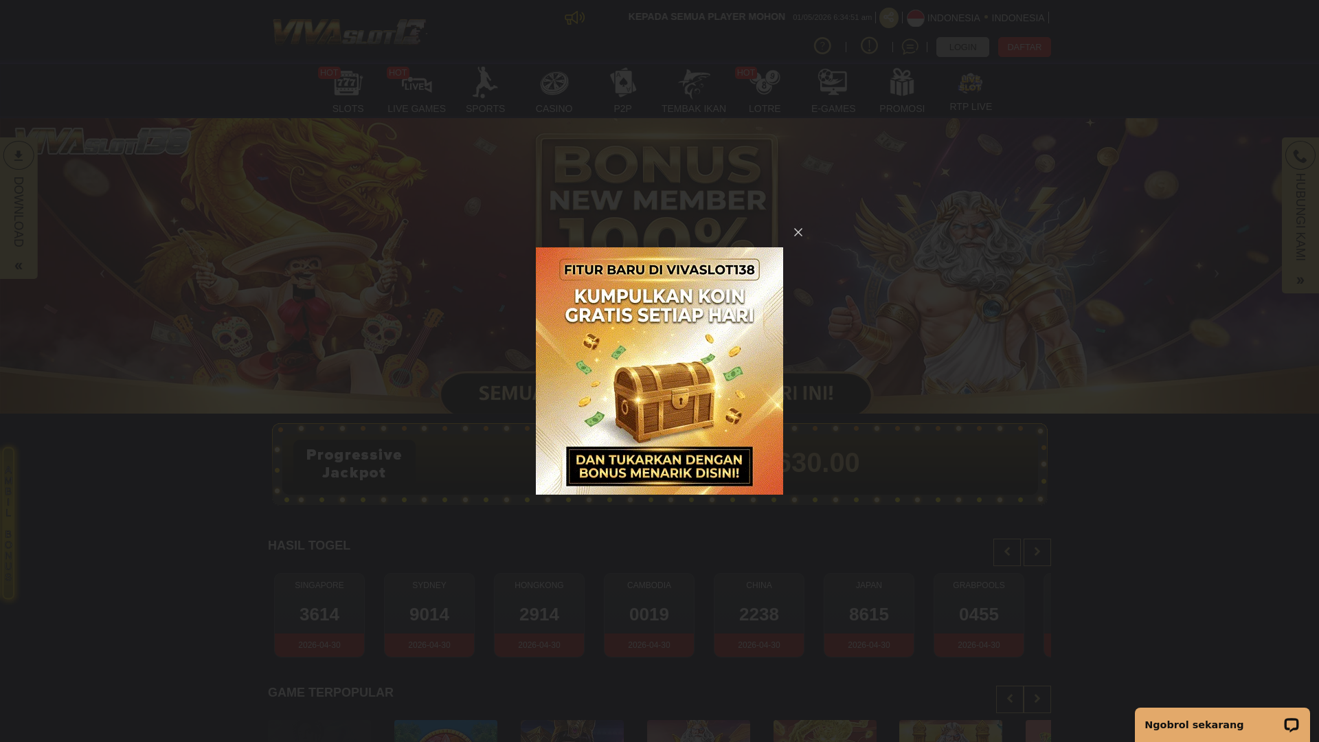 website screenshot of https://vivaslot138fb1.site/