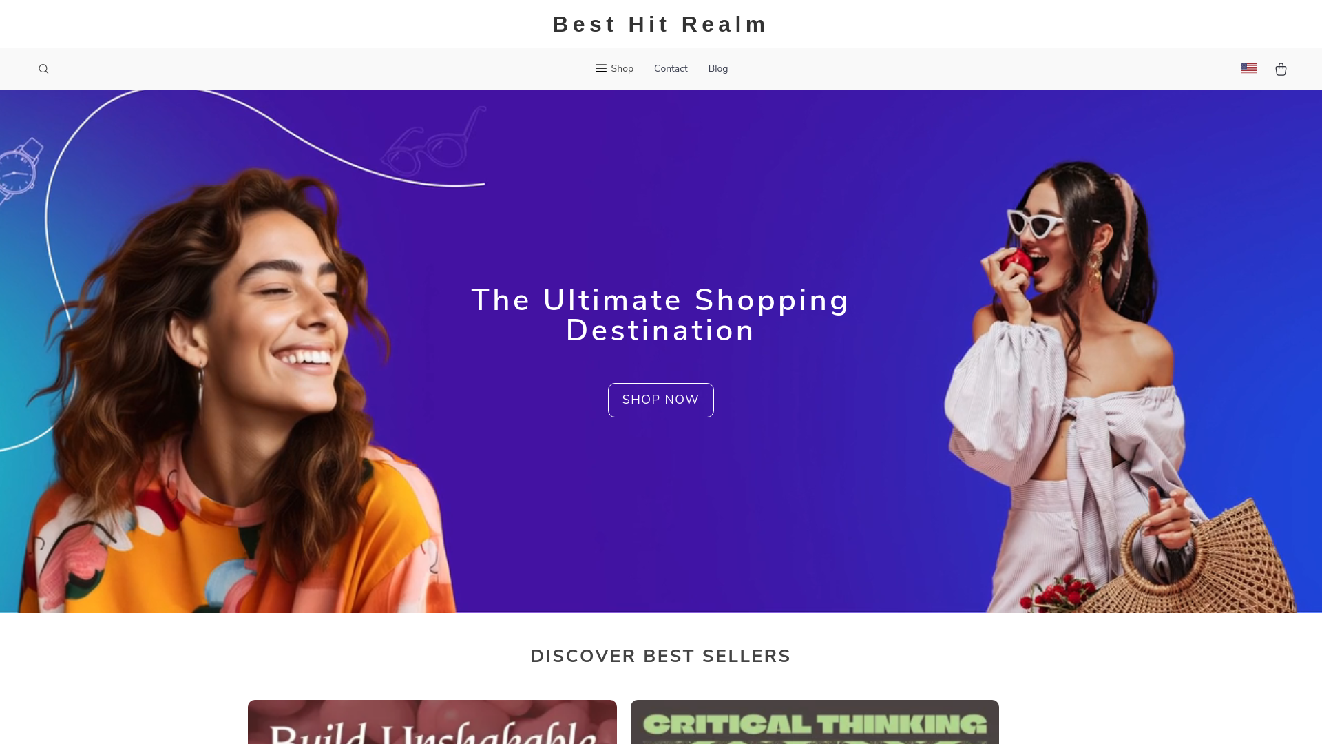 website screenshot of https://besthitrealm.shop/