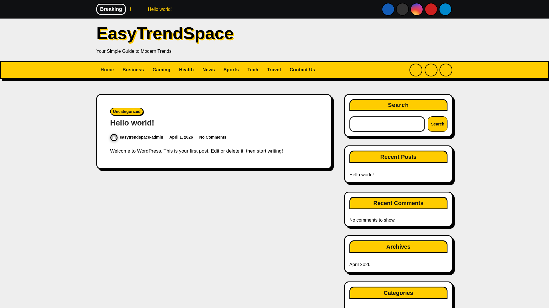 website screenshot of https://easytrendspace.com/