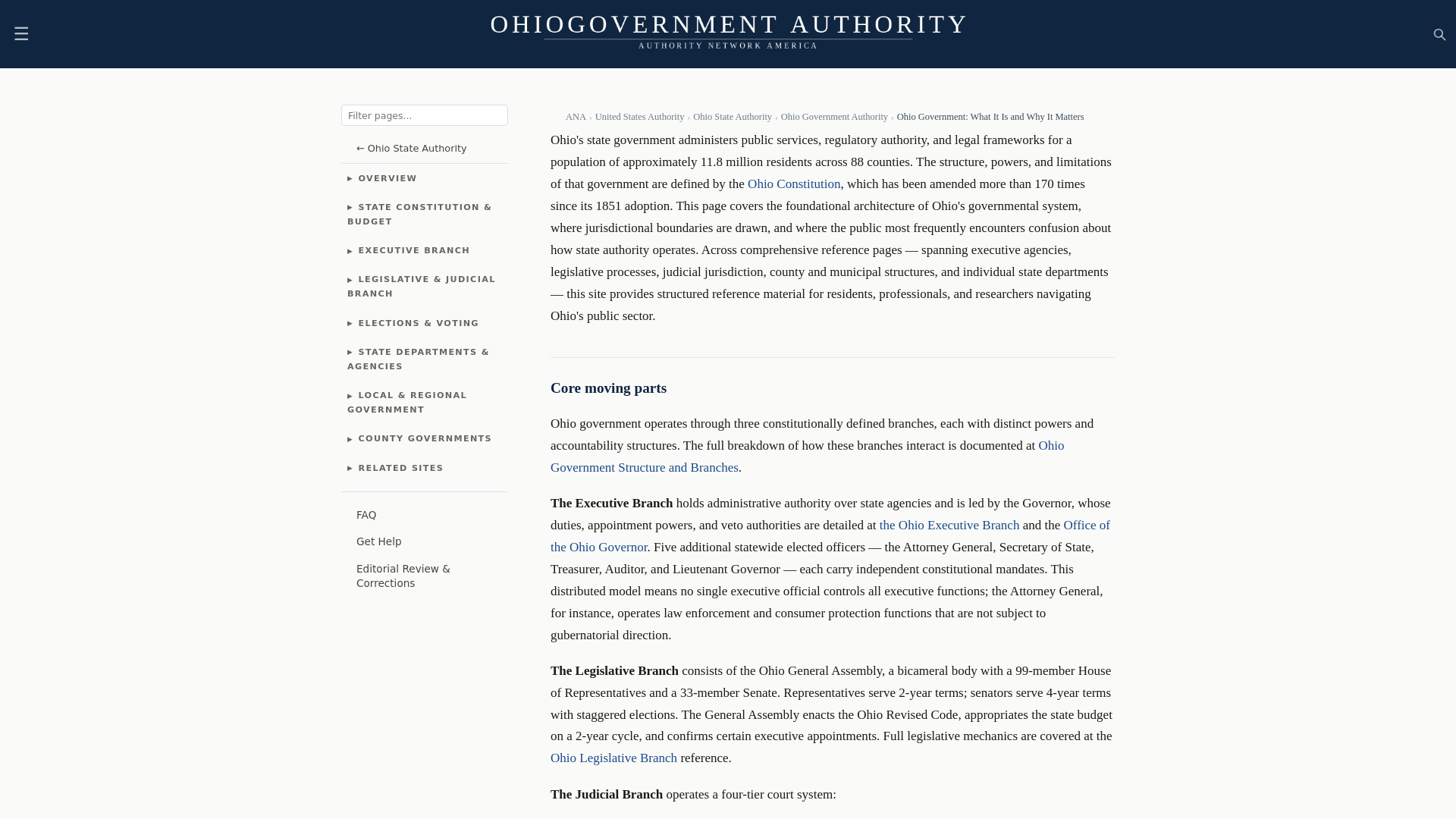 website screenshot of https://ohiogovernmentauthority.com/