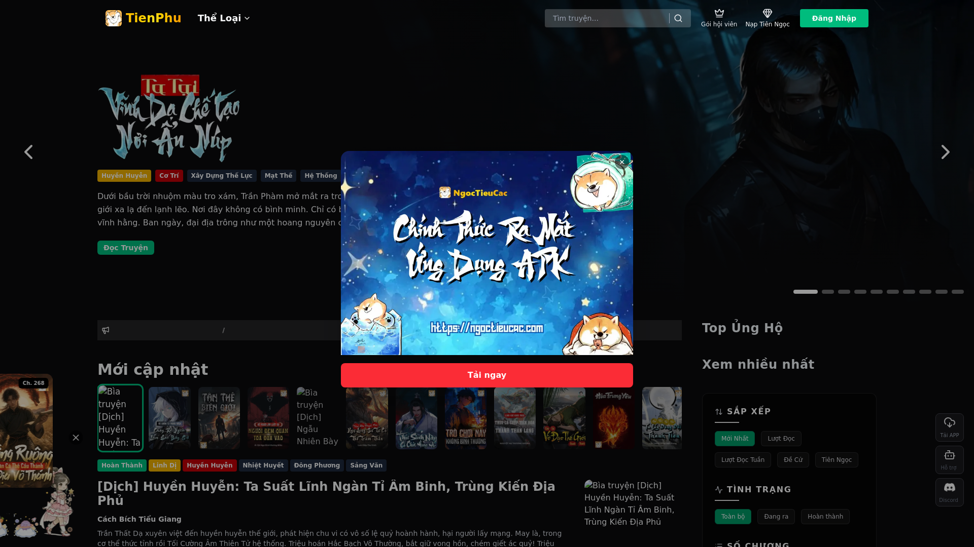 website screenshot of https://ngoctieucac.org/