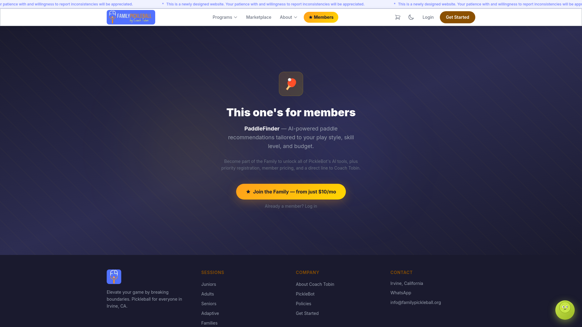 website screenshot of https://paddlefinder.ai/