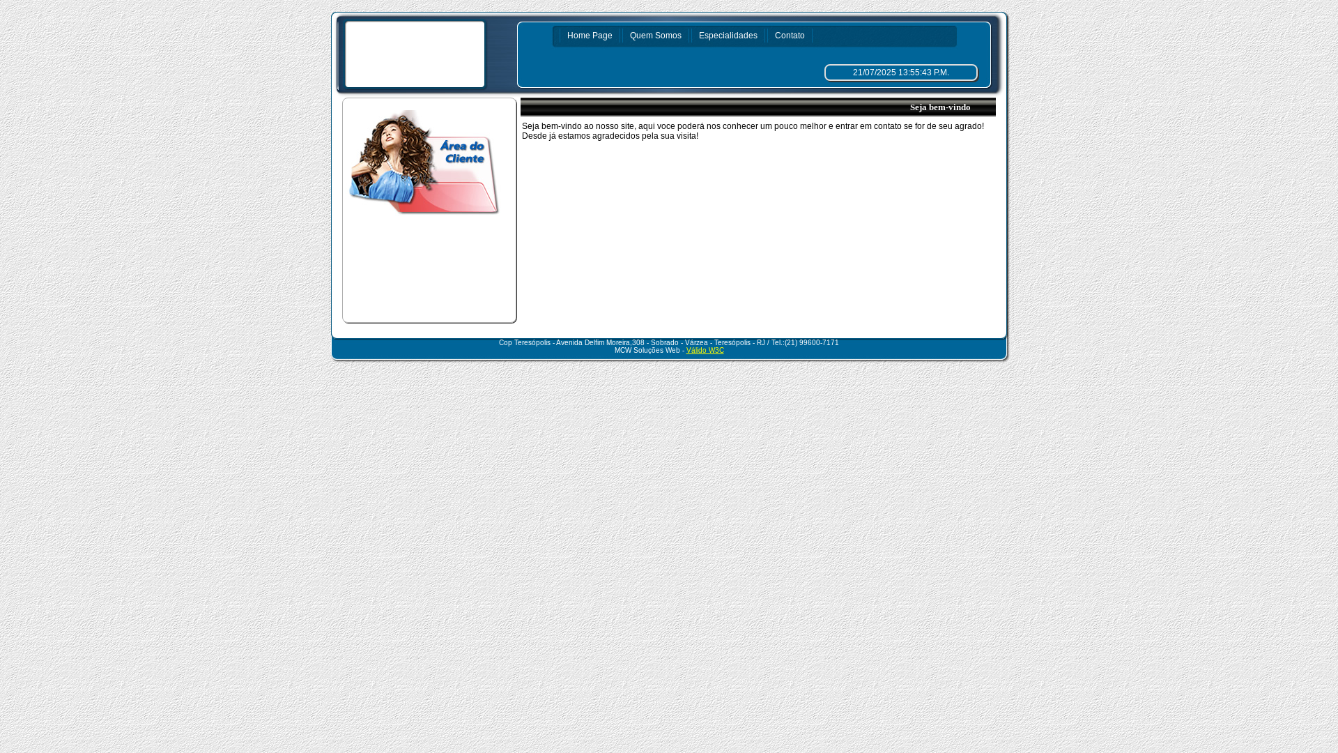 website screenshot of https://copteresopolis.com.br/