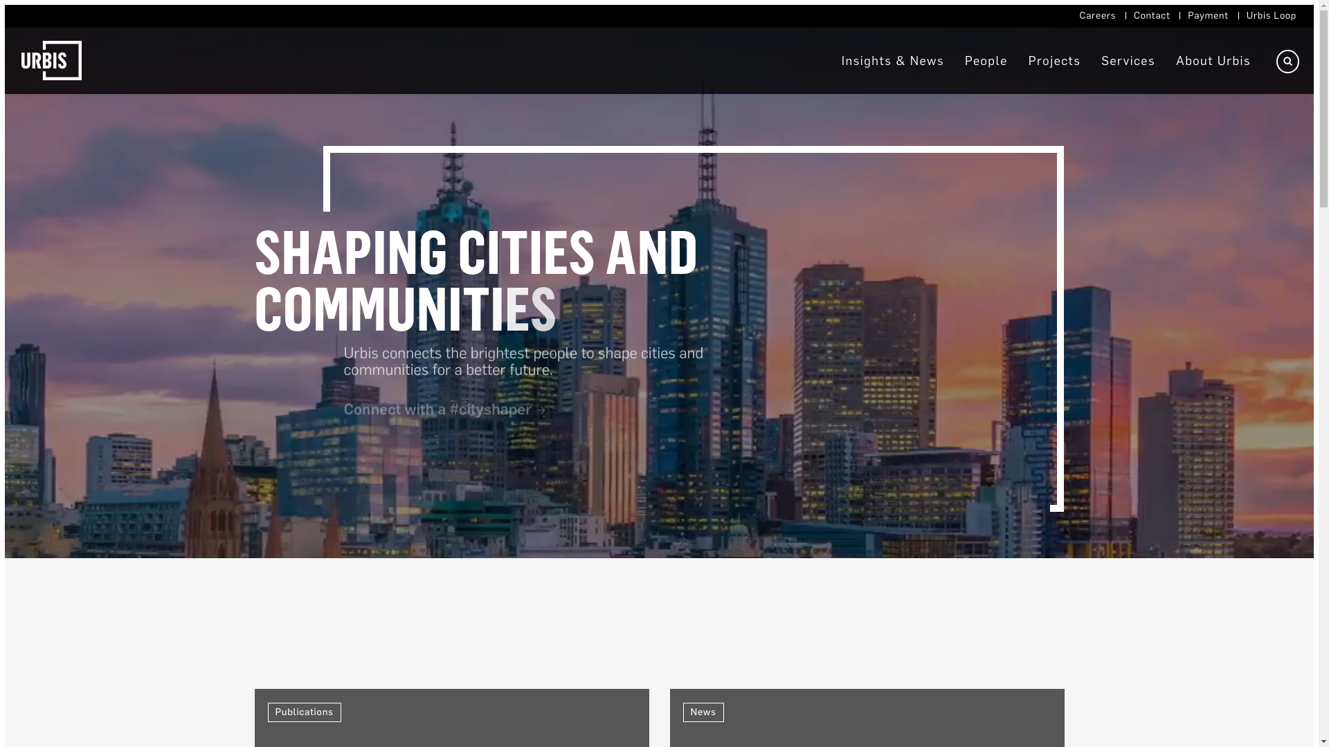 website screenshot of https://urbis.com.au/