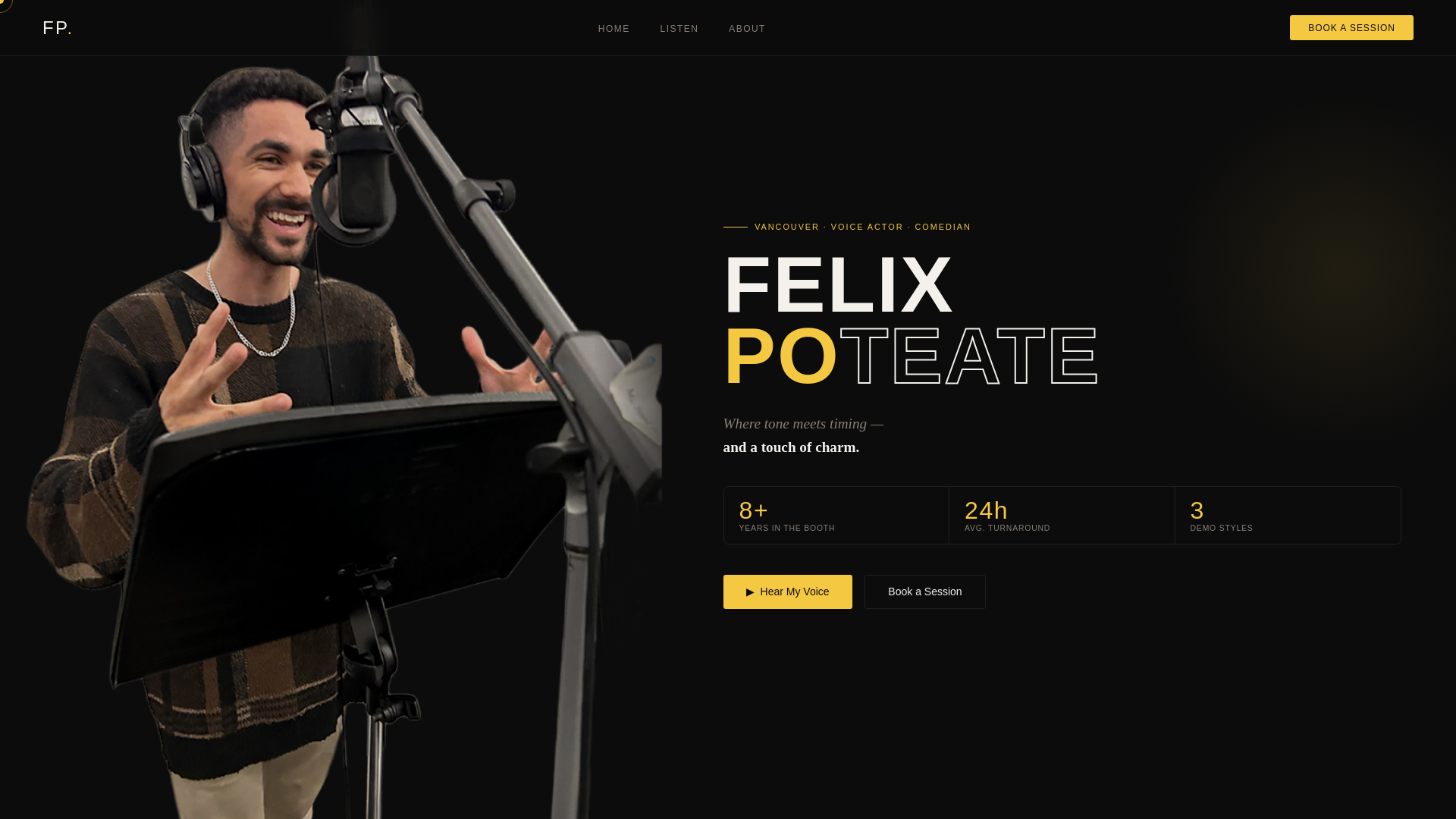 website screenshot of https://felixpoteate.com/