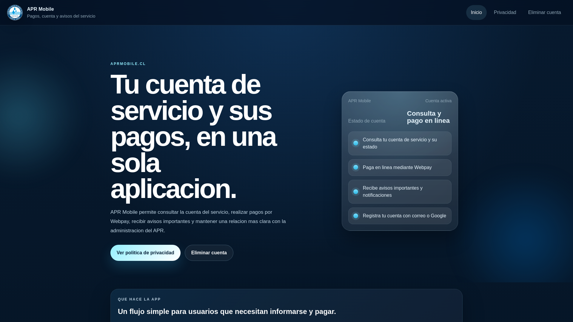 website screenshot of https://aprmobile.cl/
