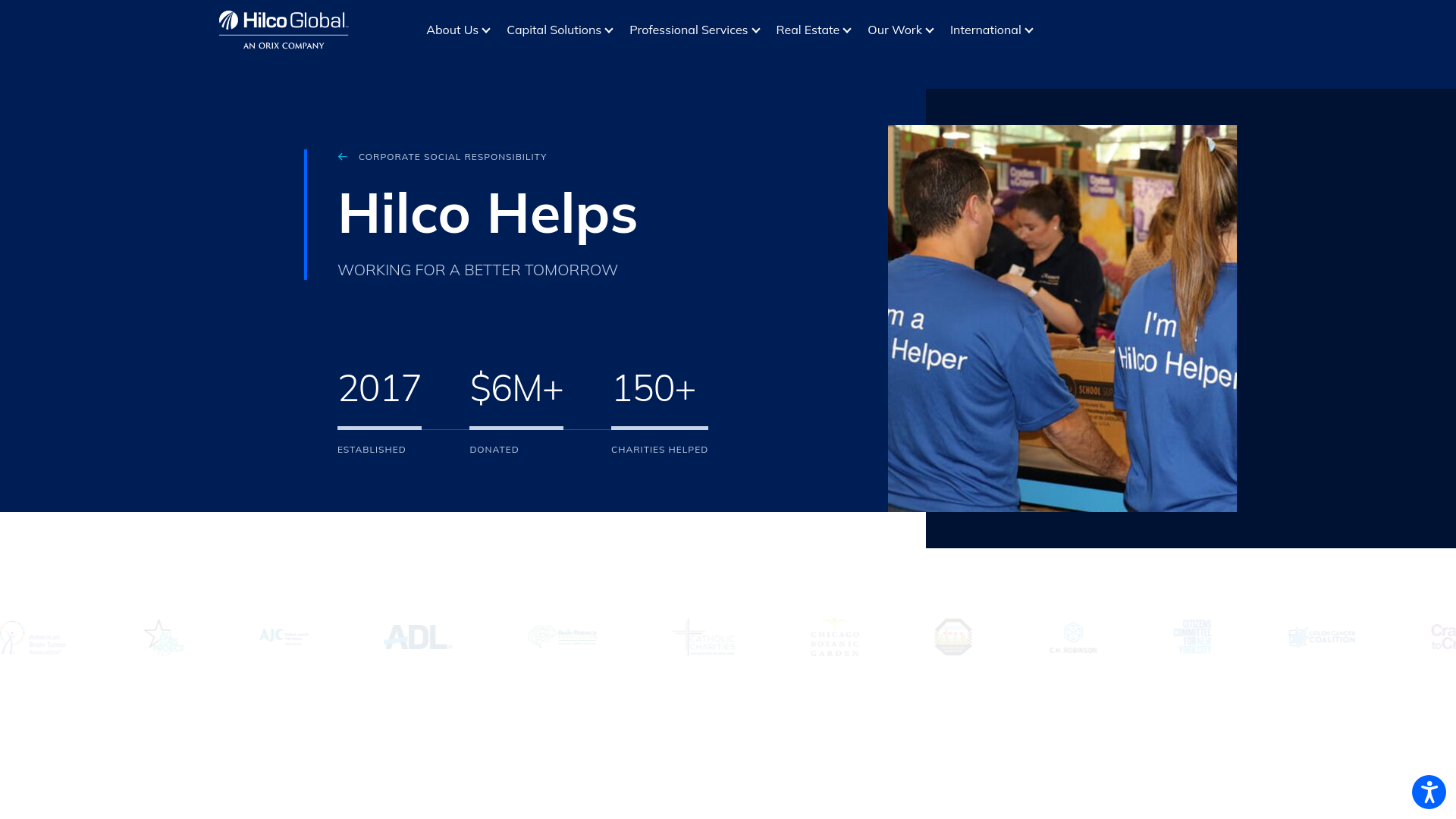 website screenshot of http://www.hilcohelps.com/