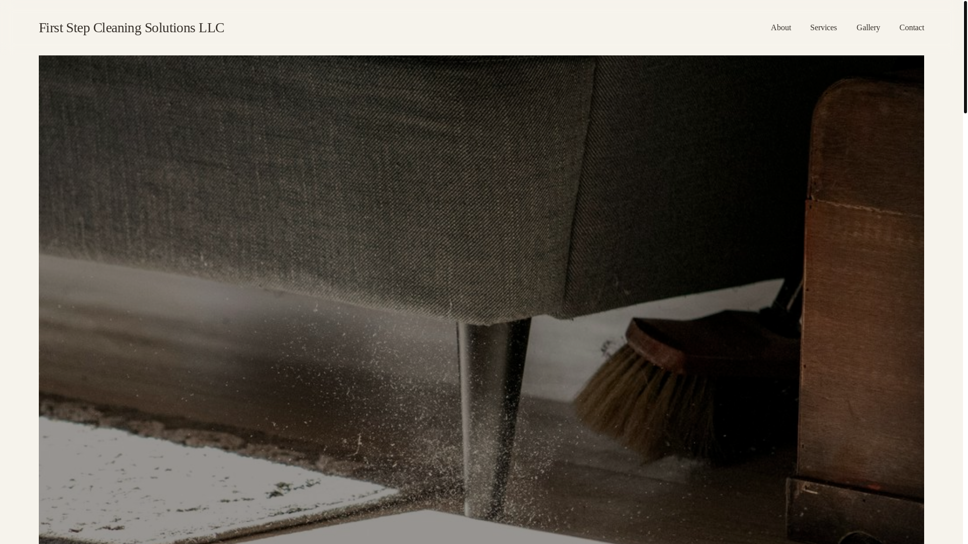 website screenshot of https://firststepcleaningsolutionsllc.com/