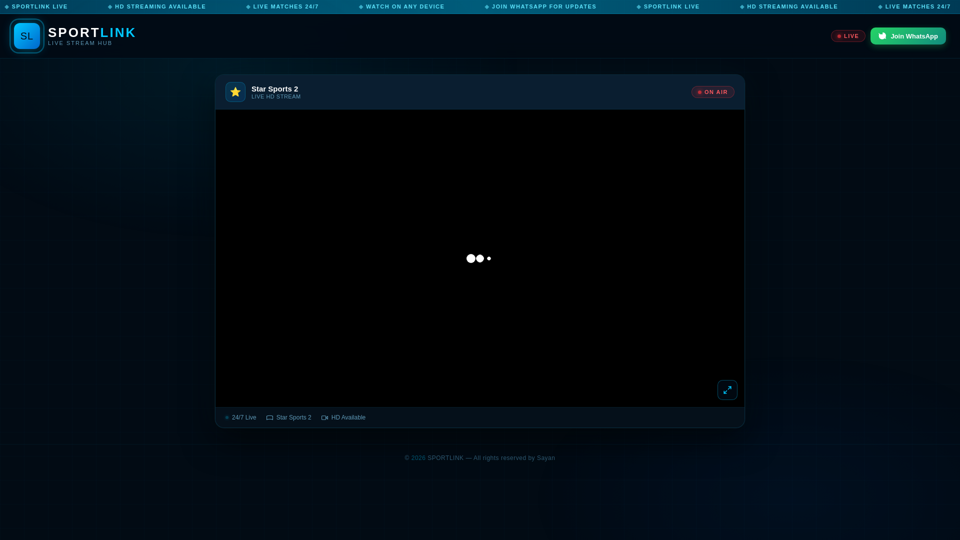 website screenshot of https://sportlink-star-sports-2-backup.pages.dev/