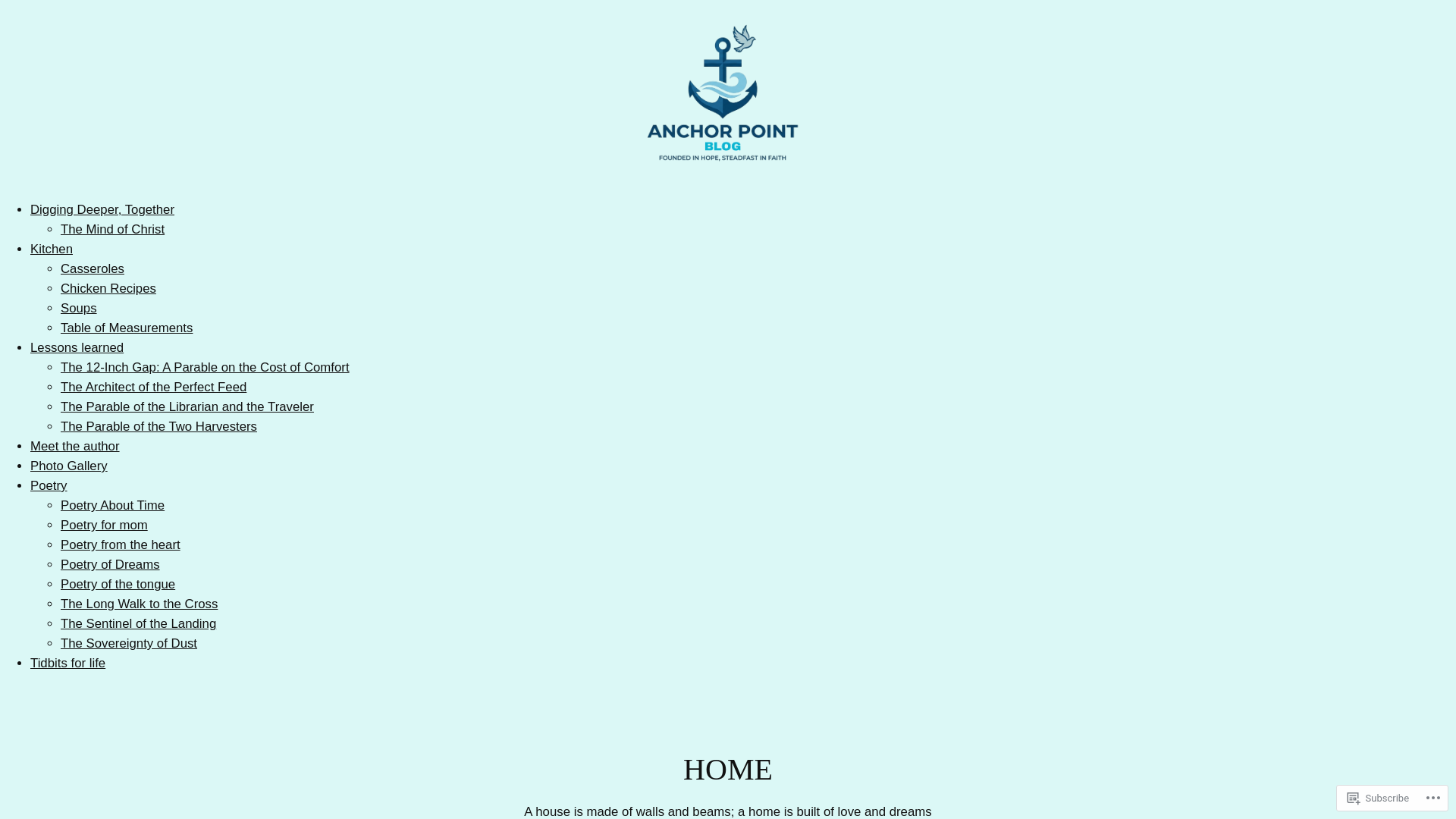 website screenshot of https://theanchorpoint.blog/