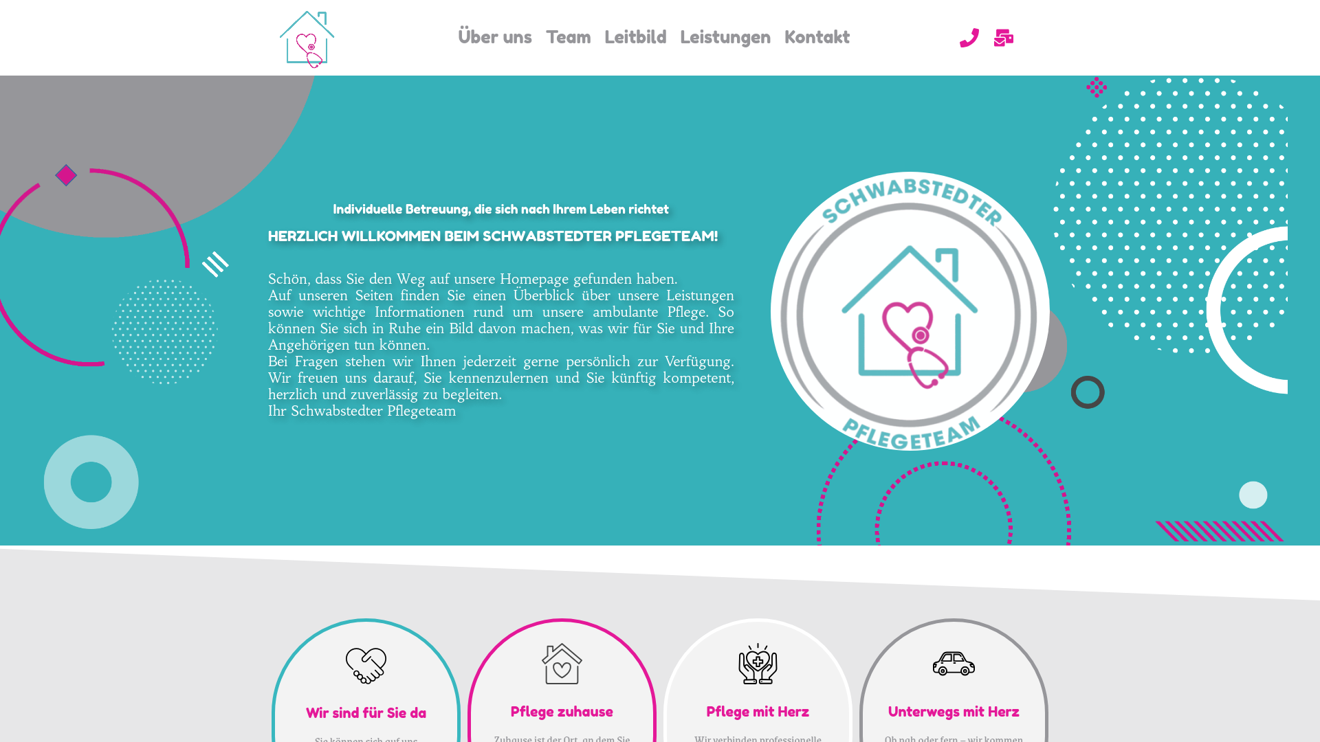 website screenshot of https://pflegeteam-winnert.de