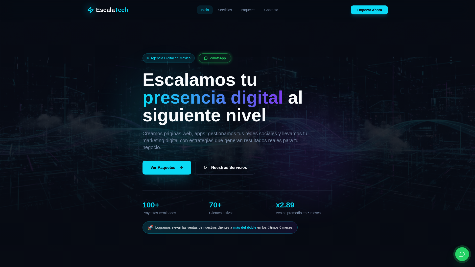 website screenshot of https://escalatechmx.com