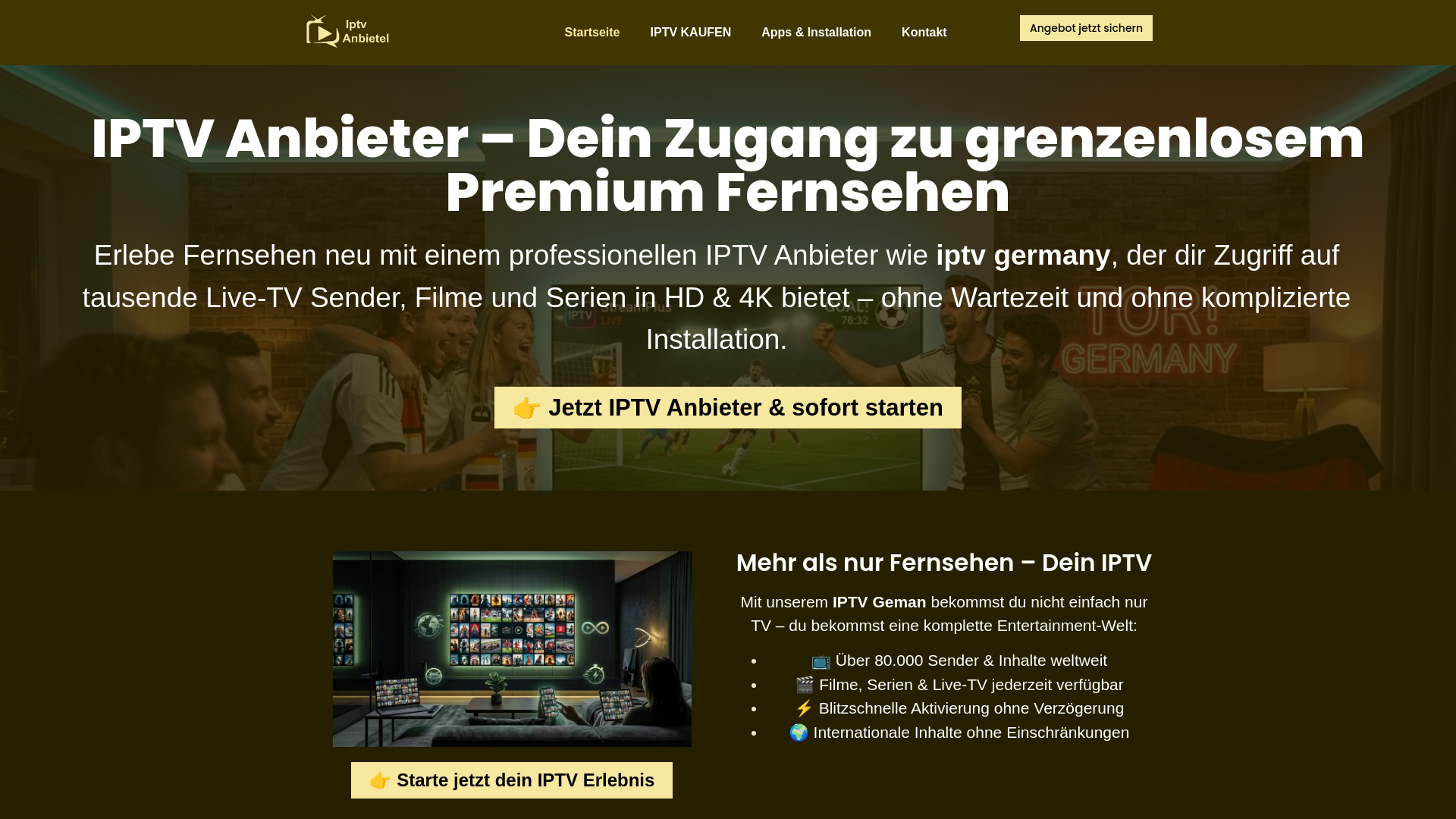 website screenshot of https://iptv-anbieter24.de