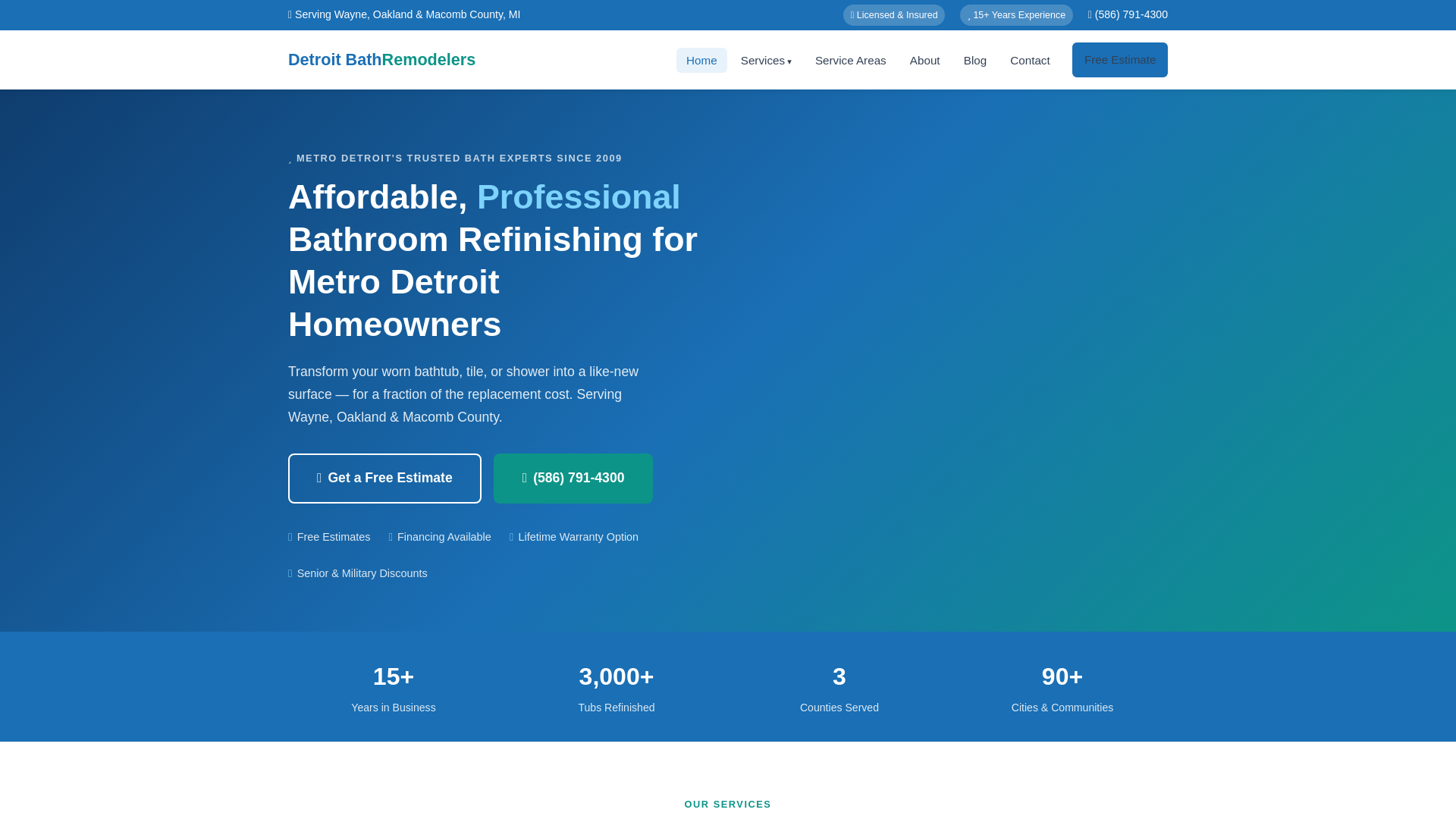 website screenshot of https://detroitbathremodelers.com