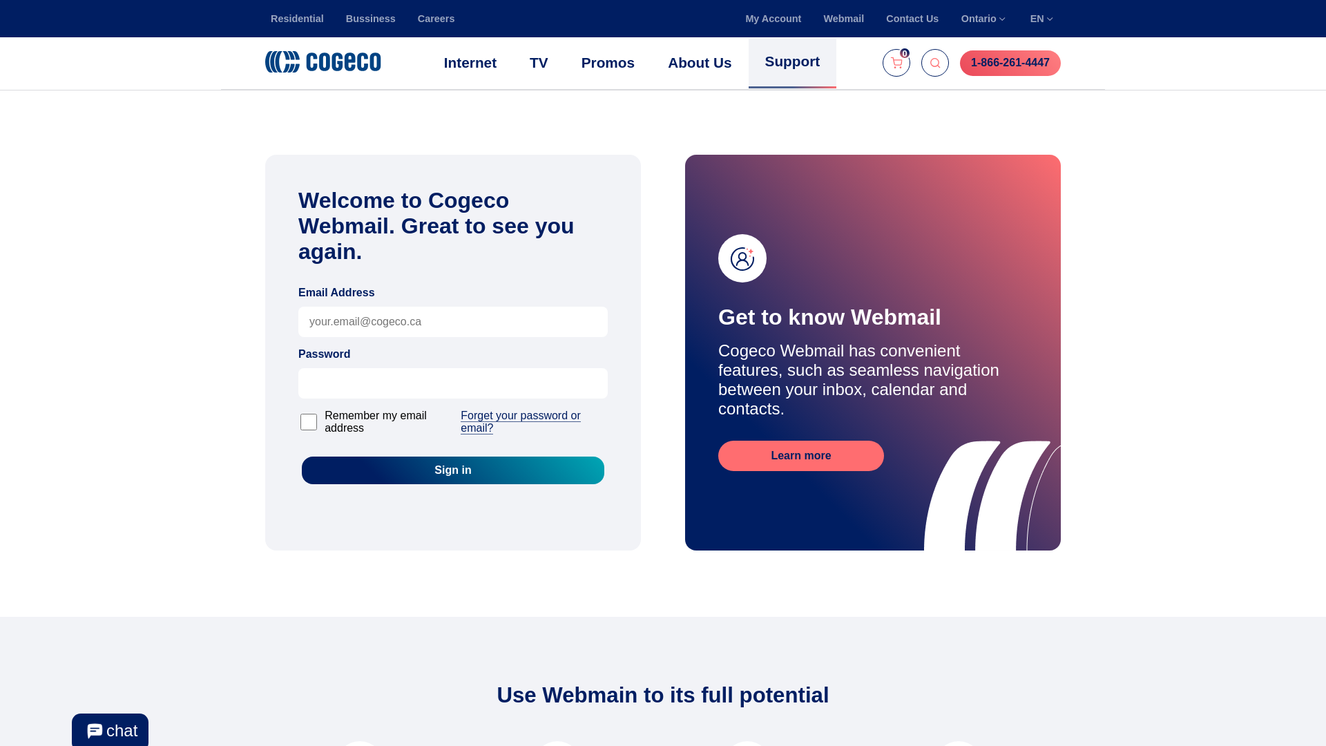 website screenshot of https://cogeco-login-clone.onrender.com