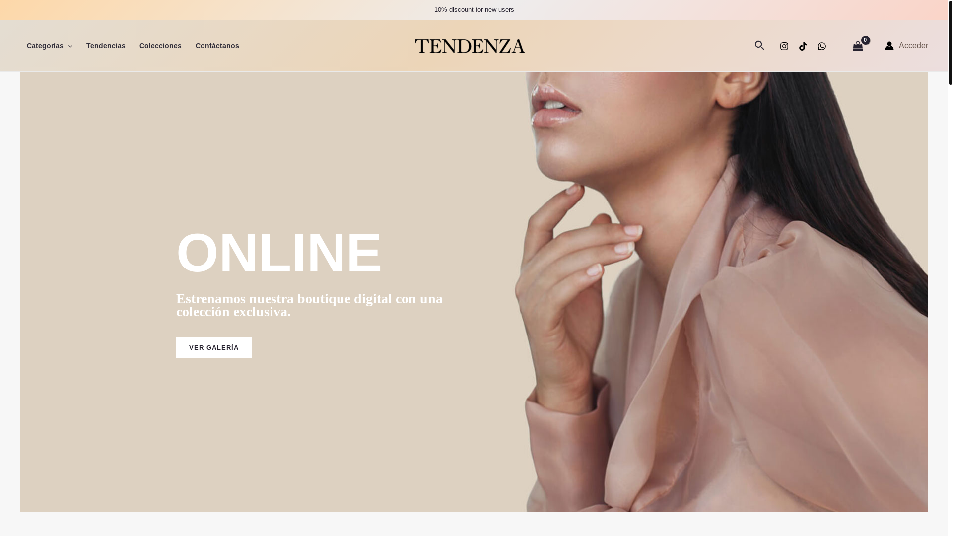 website screenshot of https://tendenza.ec/