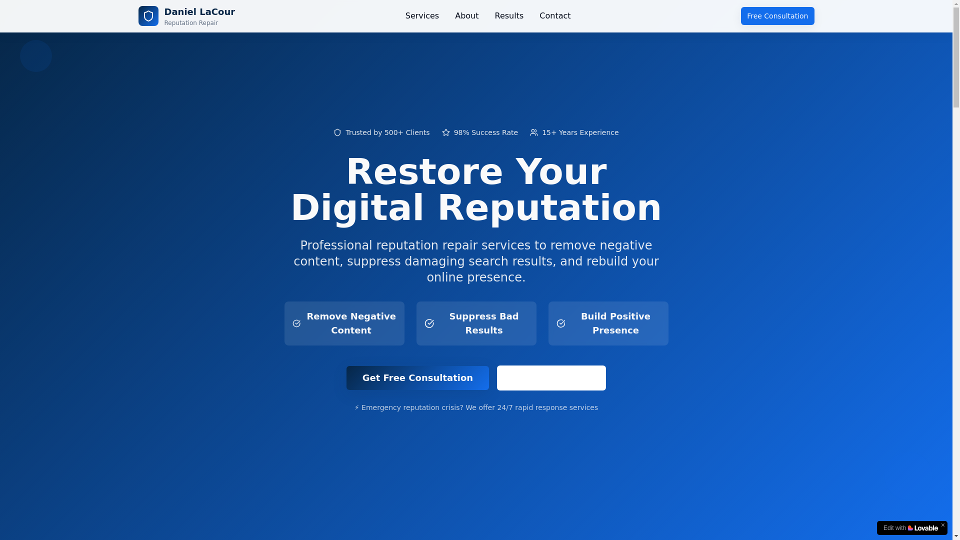 website screenshot of https://daniellacour.com/