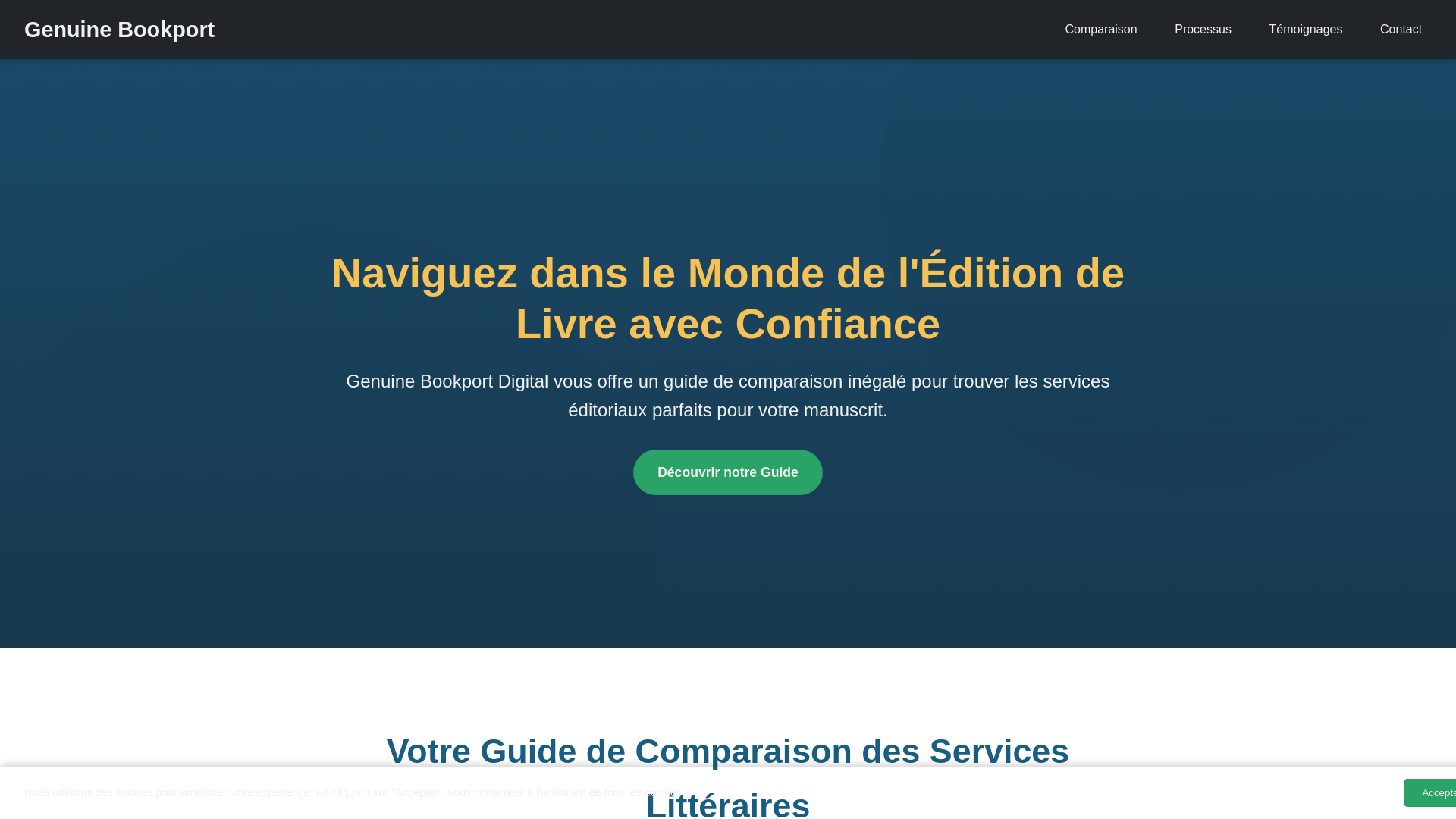 website screenshot of https://genuinebookport.digital/