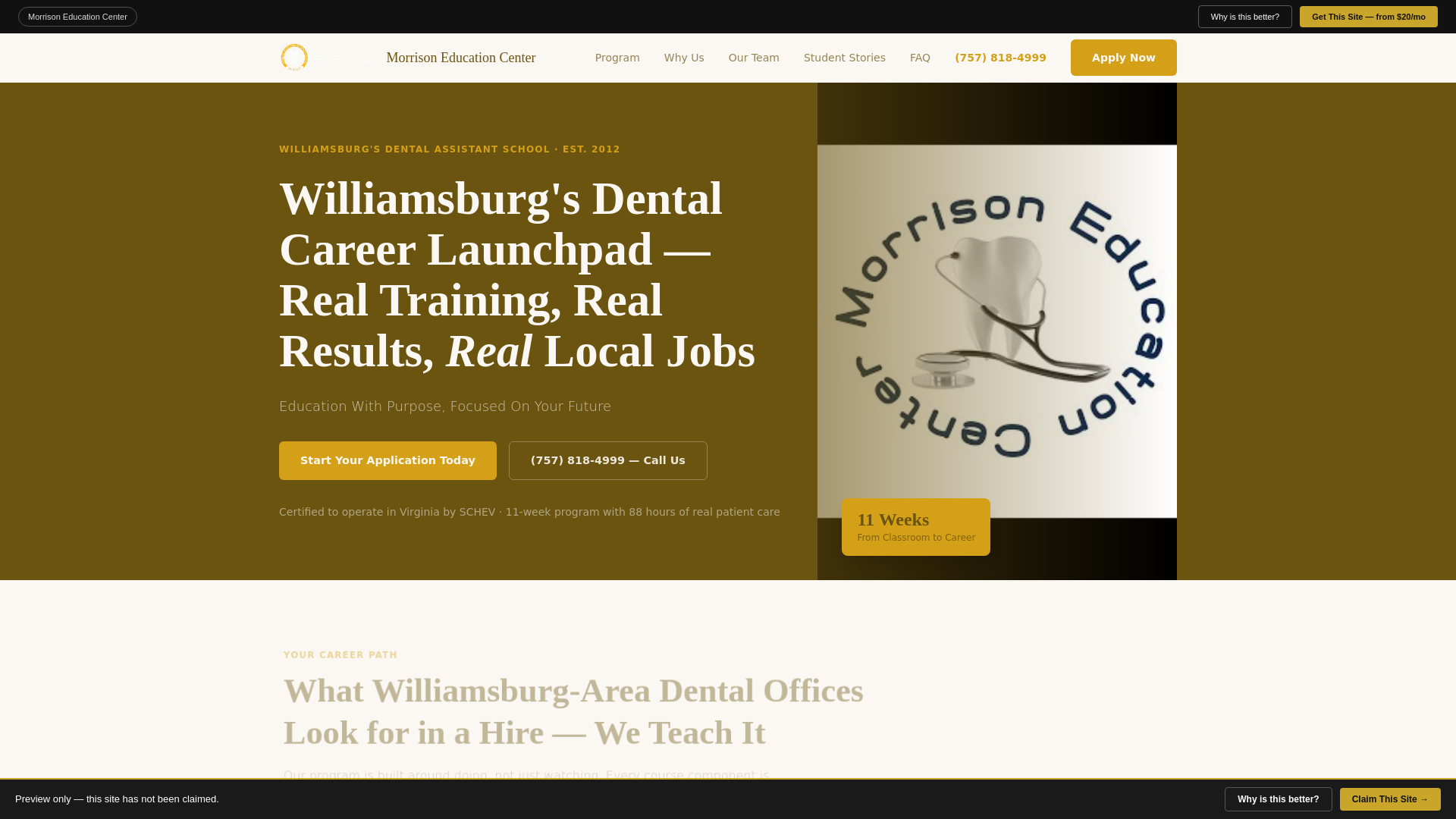 website screenshot of https://freshfacing-morrisoneducationcenter.pages.dev/