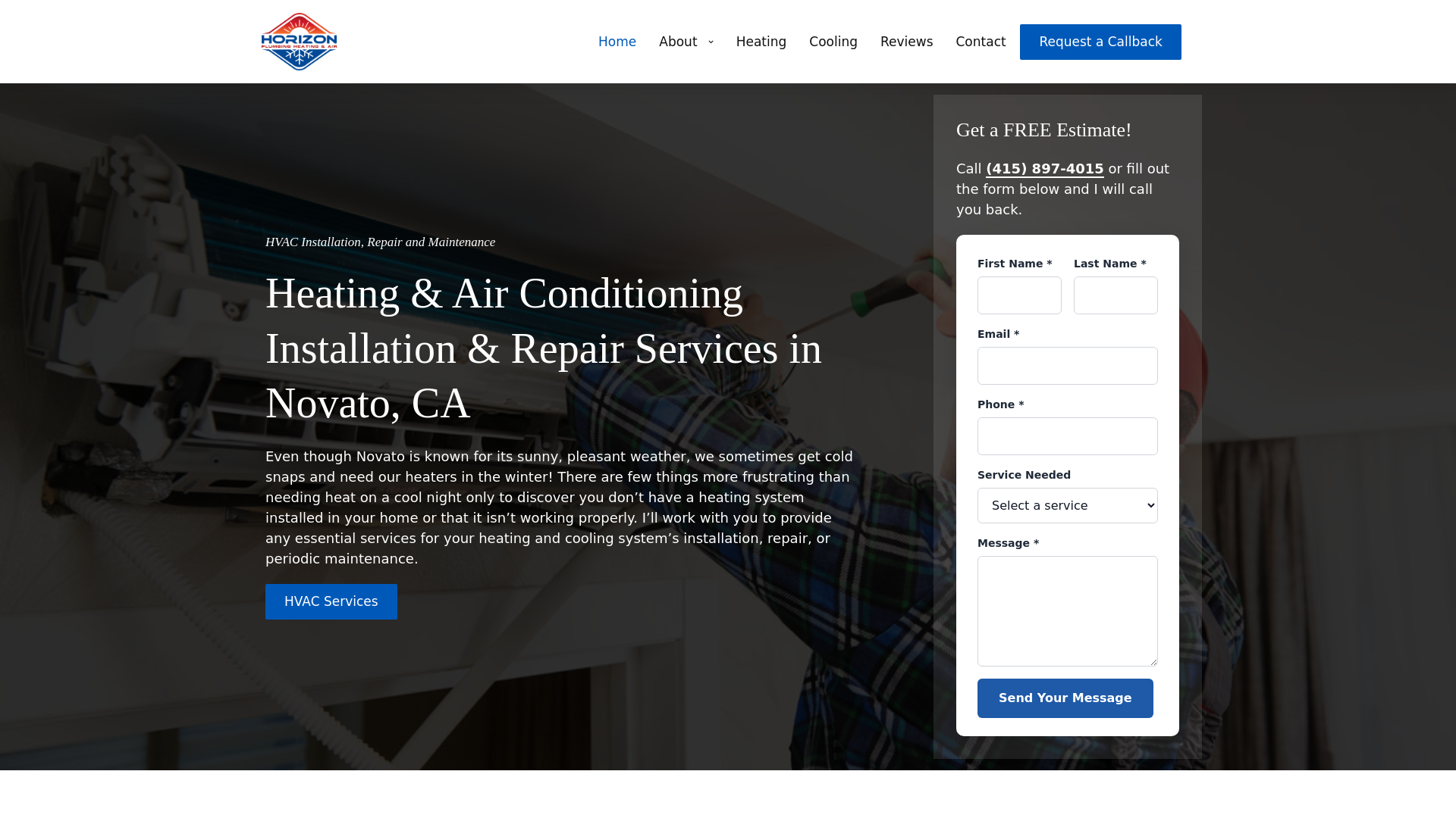 website screenshot of https://horizonplumbingandheating-9ed.pages.dev/