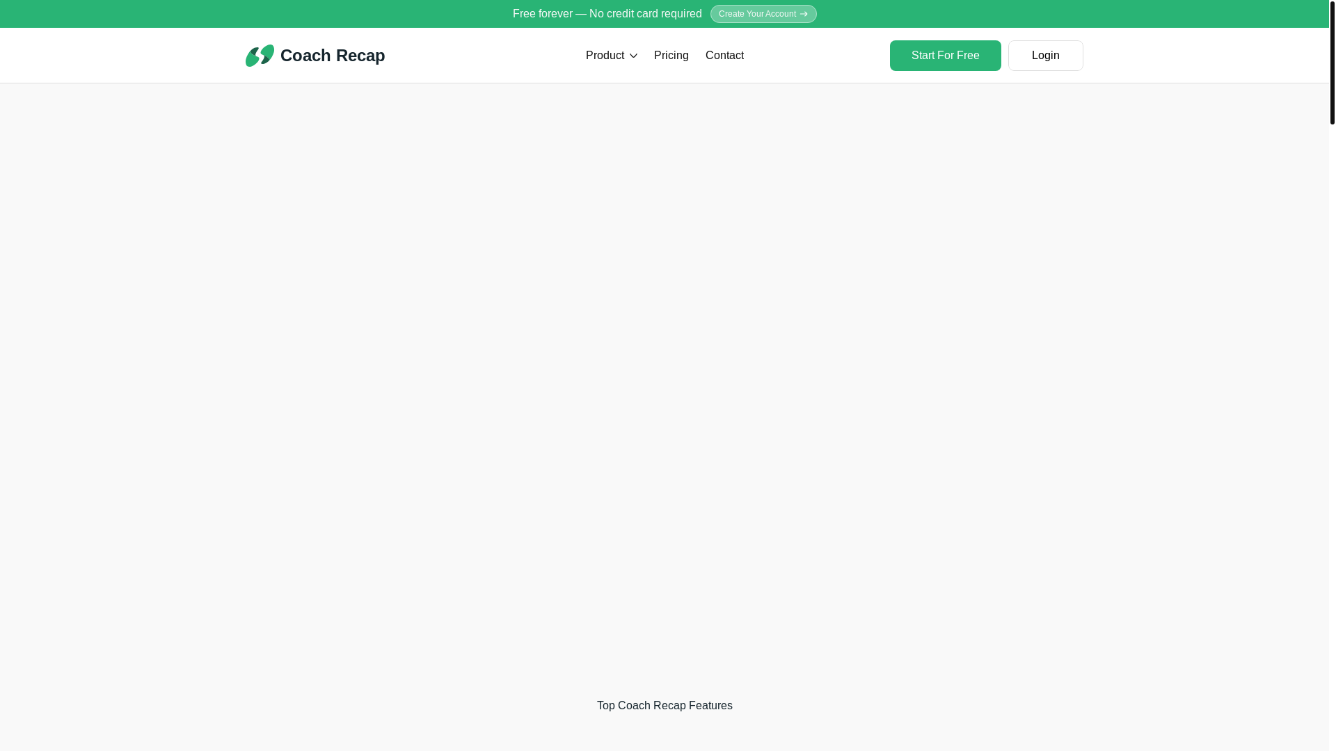 website screenshot of https://coachrecap.org/