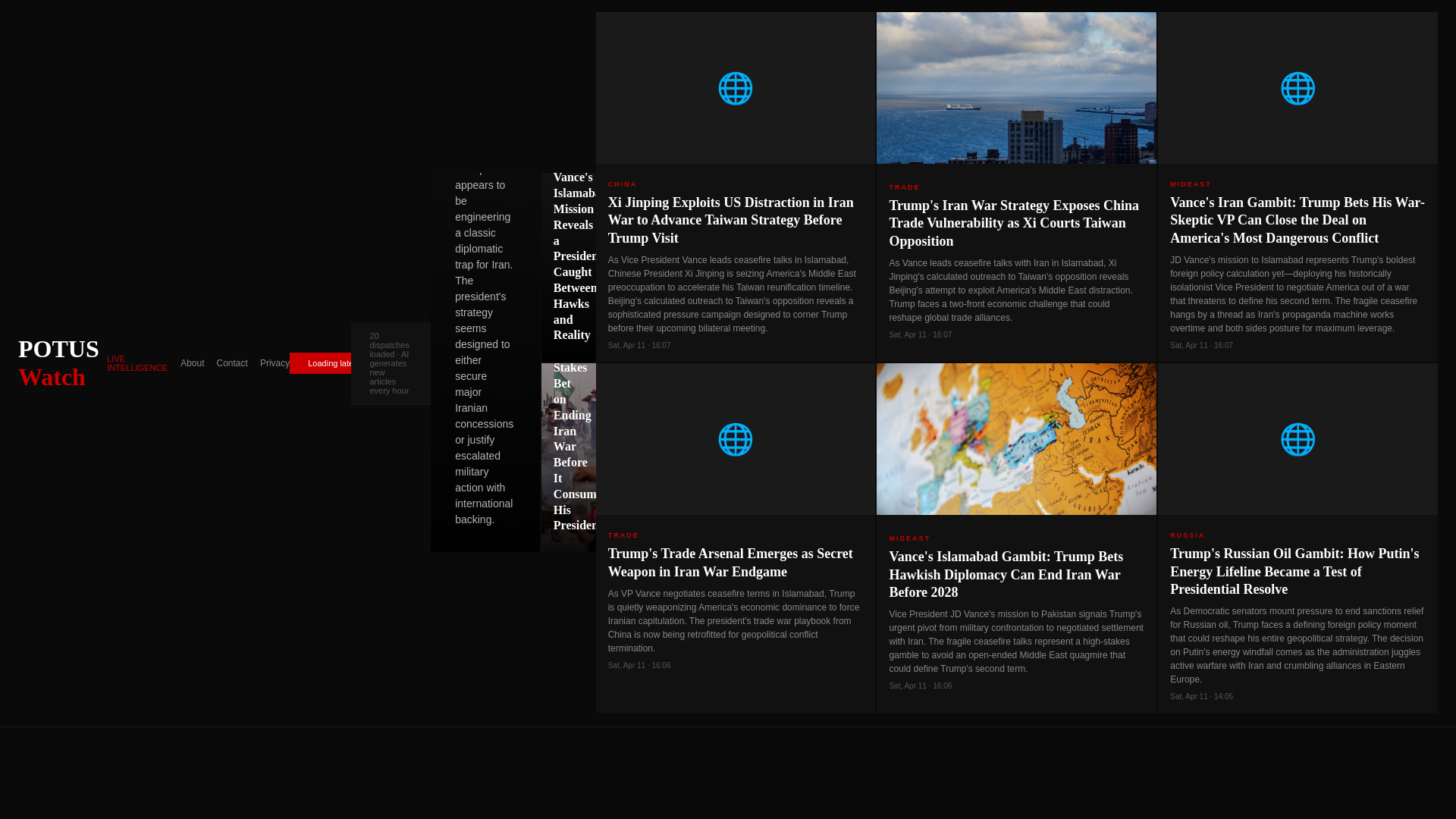 website screenshot of https://potuswatchdaily.com/