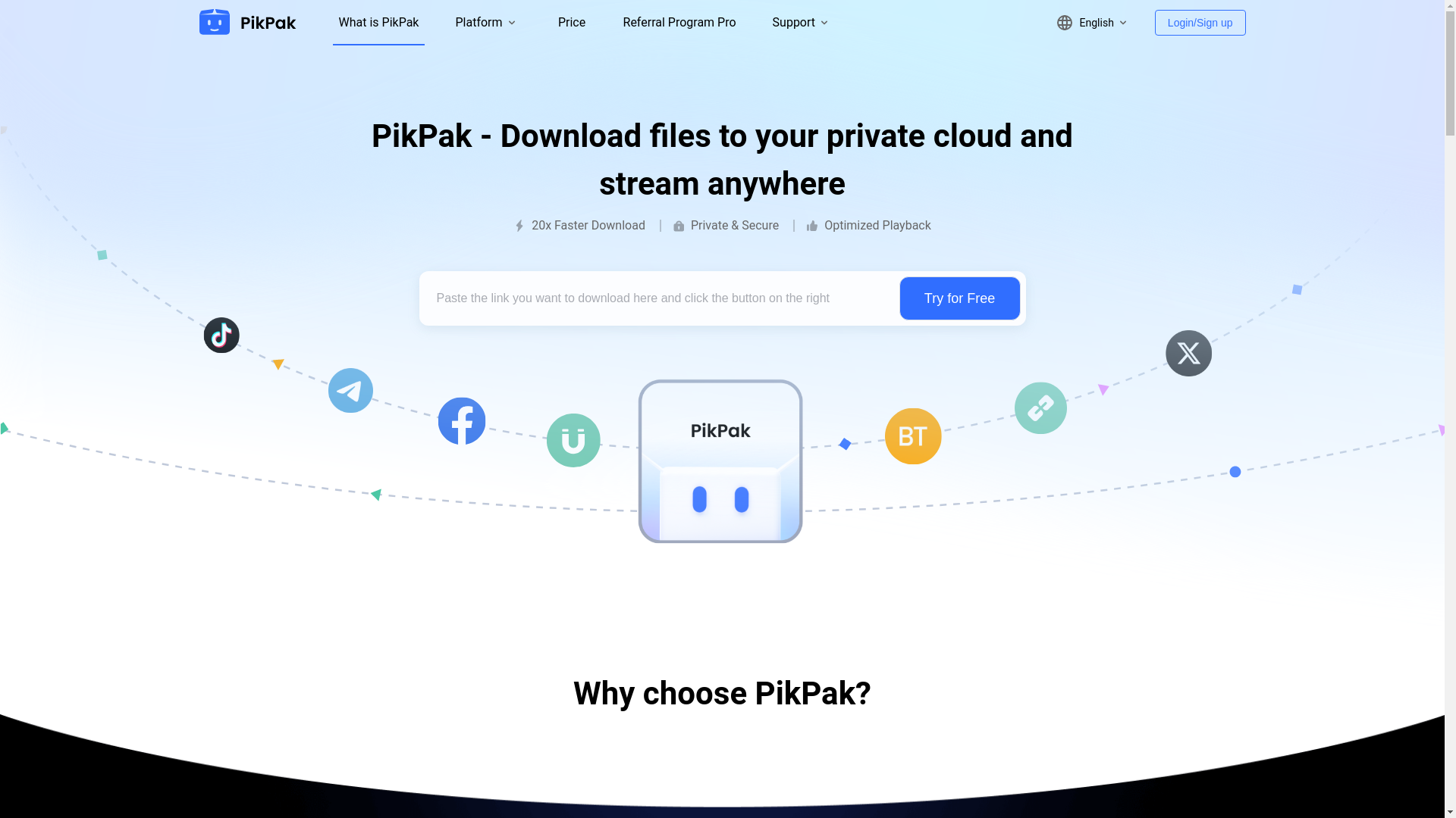 website screenshot of https://pikpakdrive.com