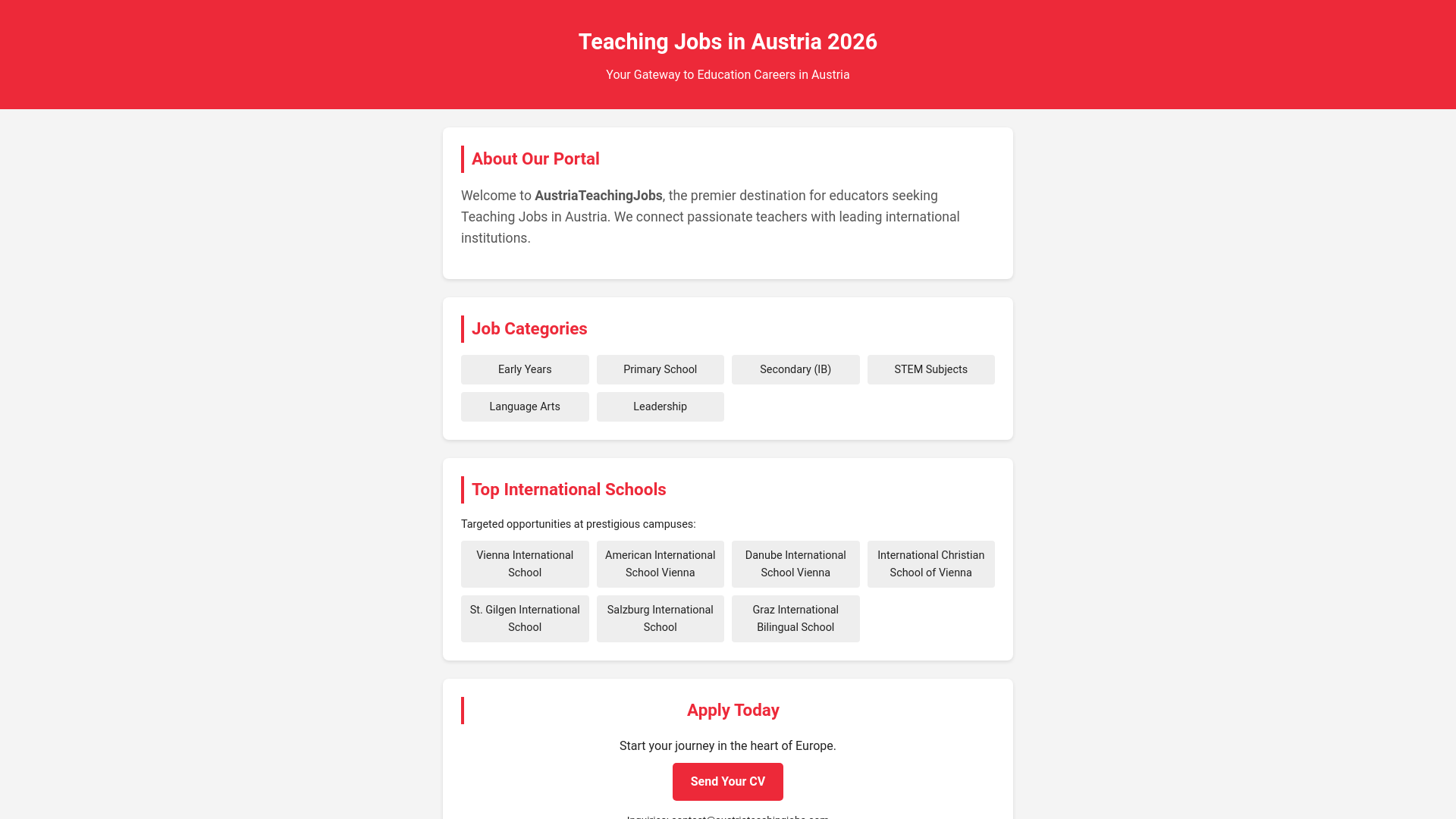 website screenshot of https://austriateachingjobs.com/