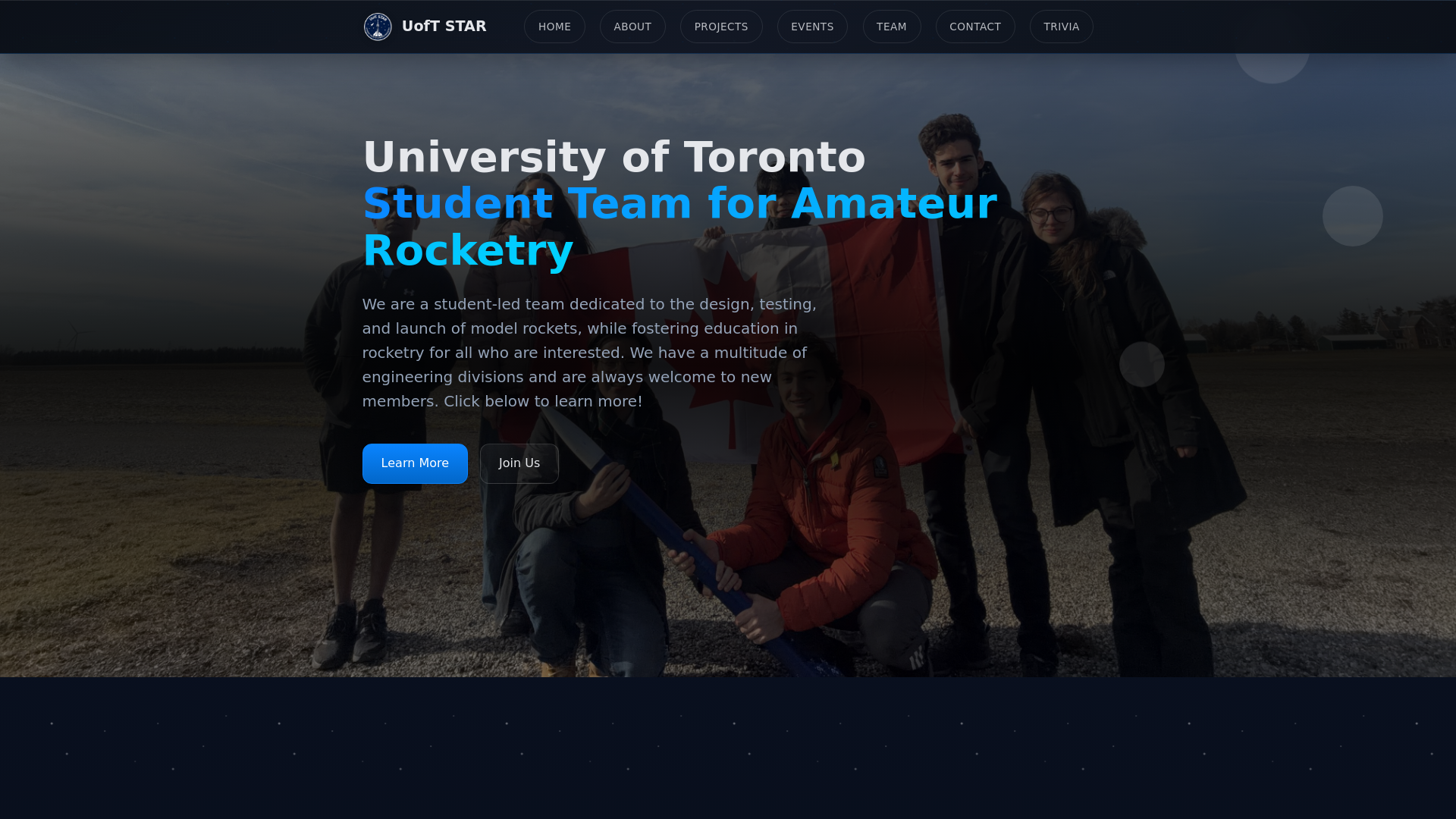 website screenshot of https://utstar.ca