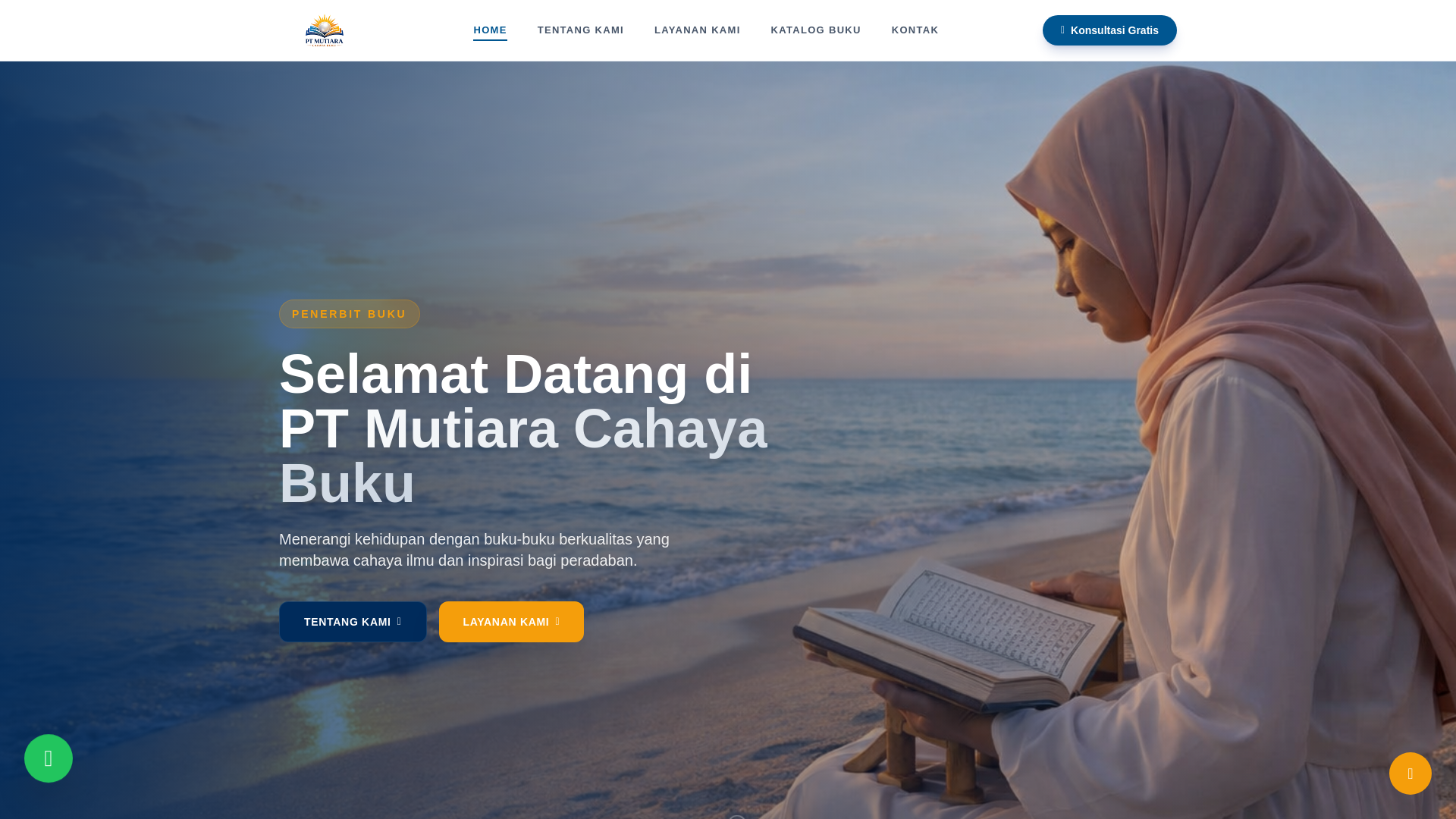 website screenshot of https://mutiaracahayabuku.my.id/