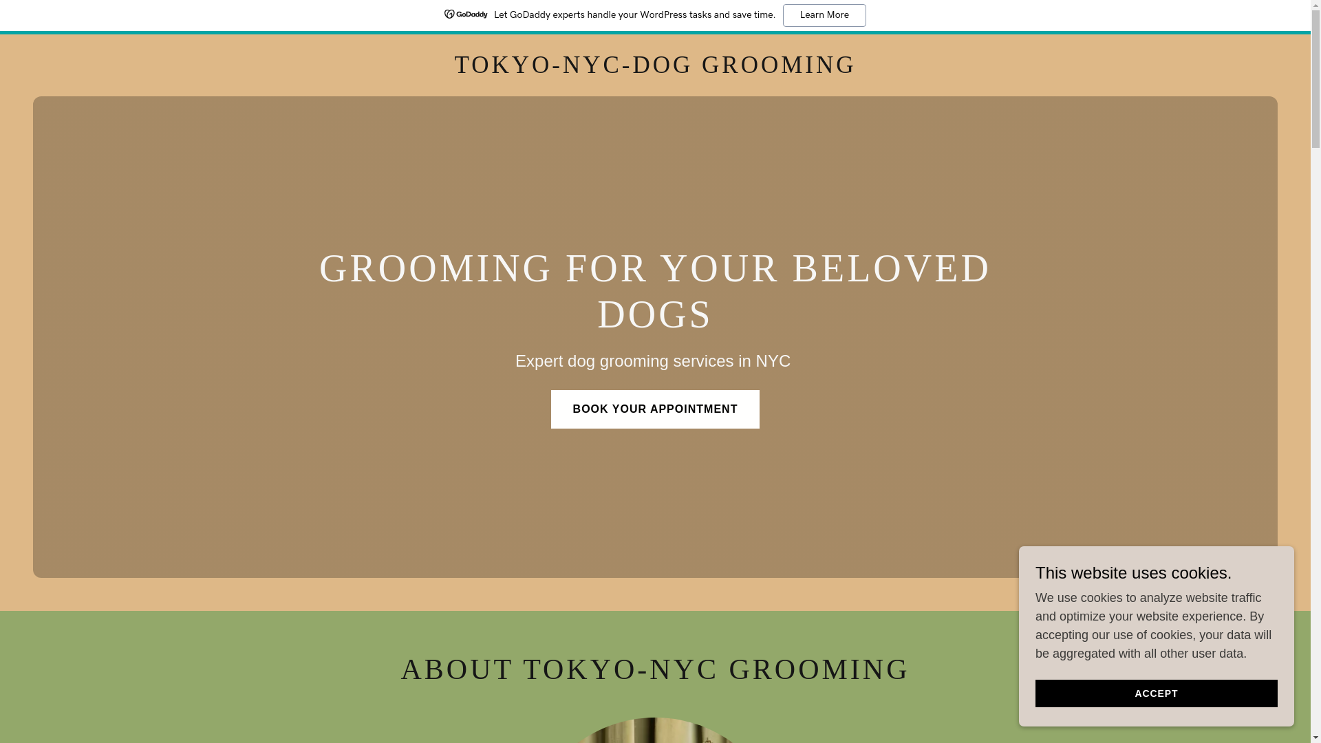 website screenshot of https://tokyonycdoggrooming.com/