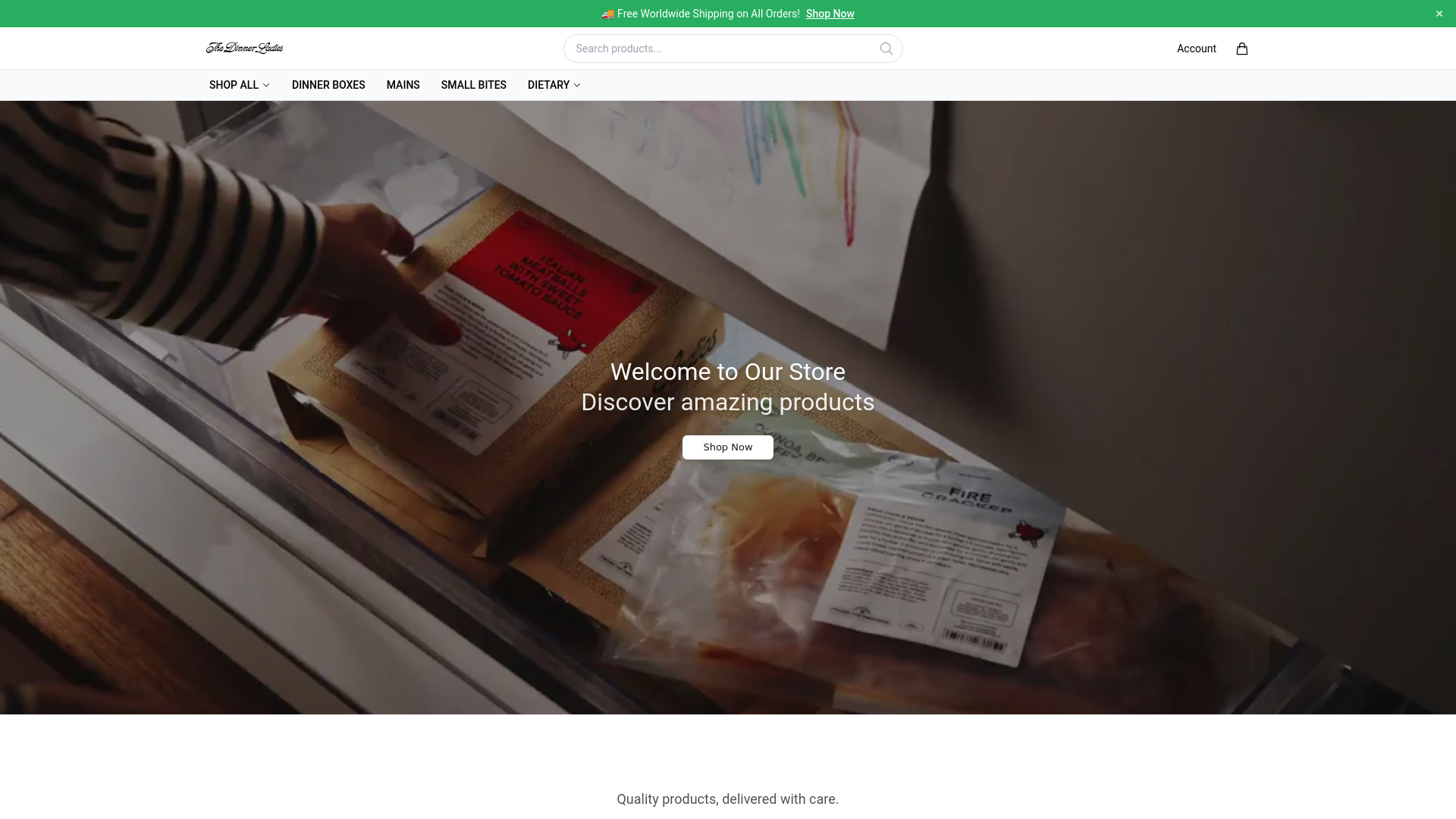 website screenshot of https://getthedinnerladies.shop/