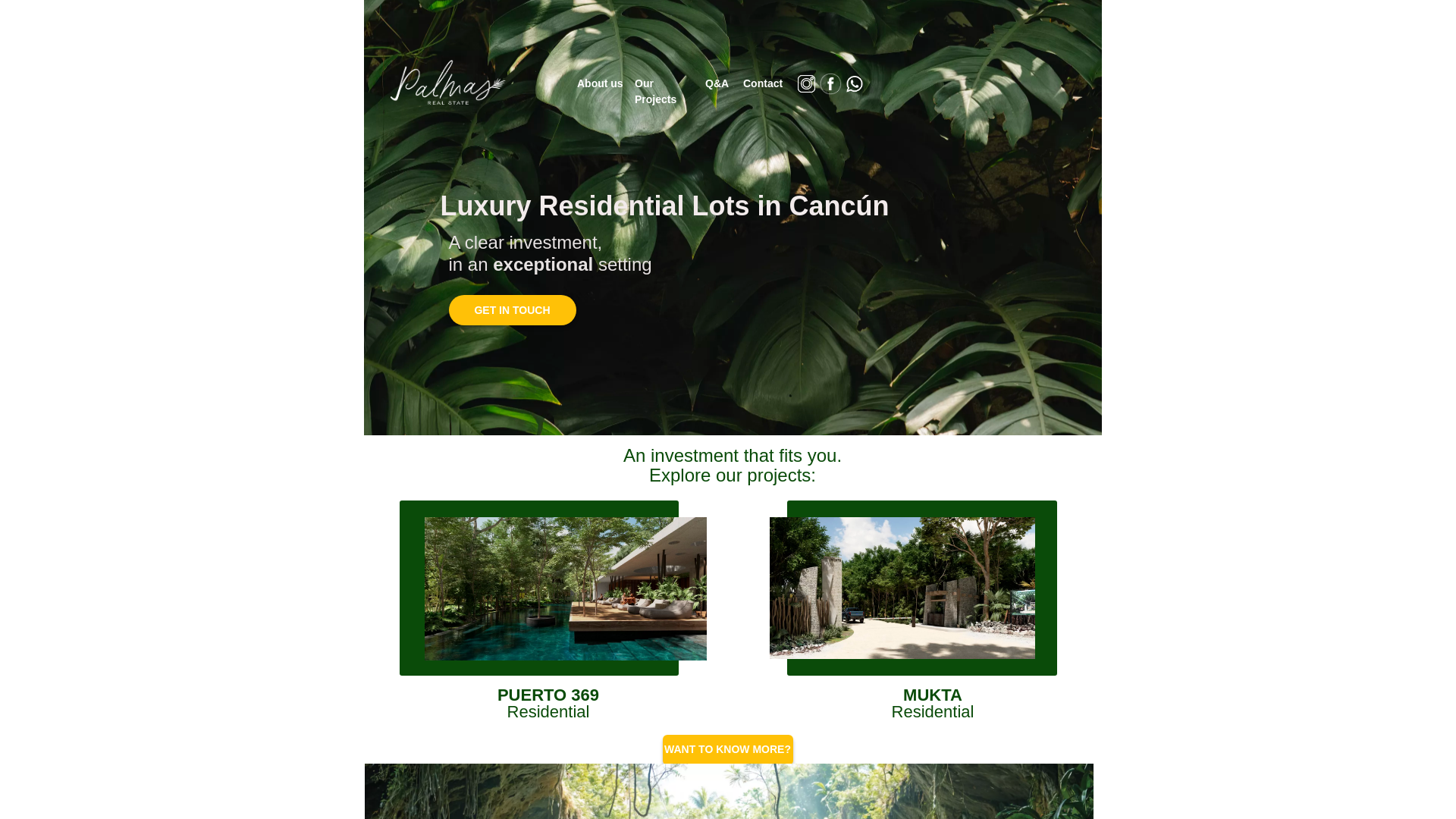 website screenshot of https://palmarealstate.com/