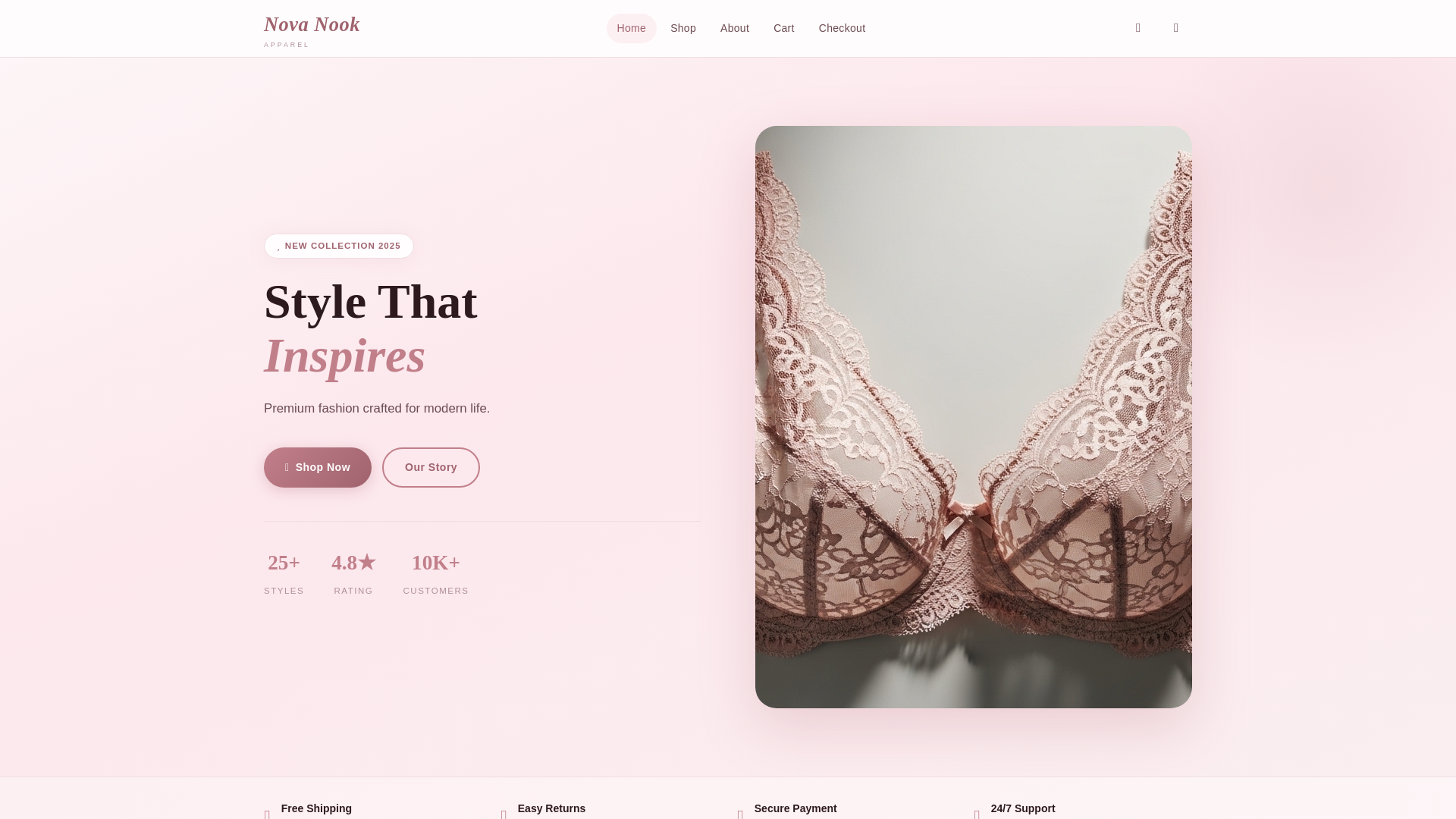 website screenshot of https://novanookapparel.com/