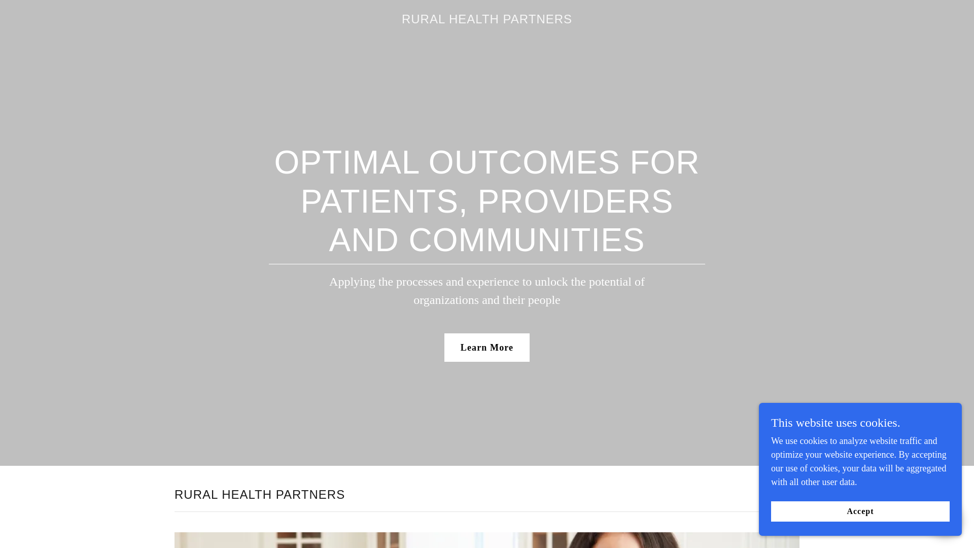 website screenshot of https://ruralhealthpartners.life/