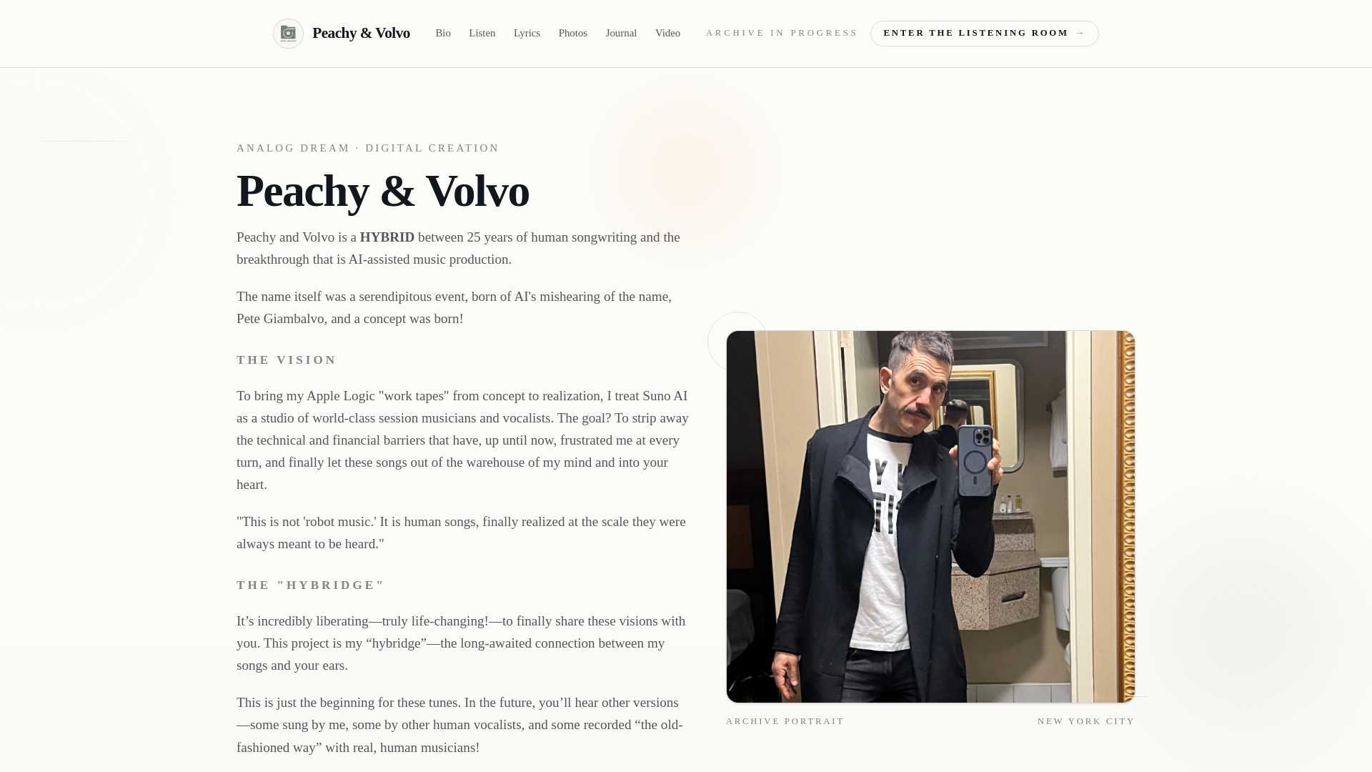 website screenshot of https://peachyandvolvo.com/