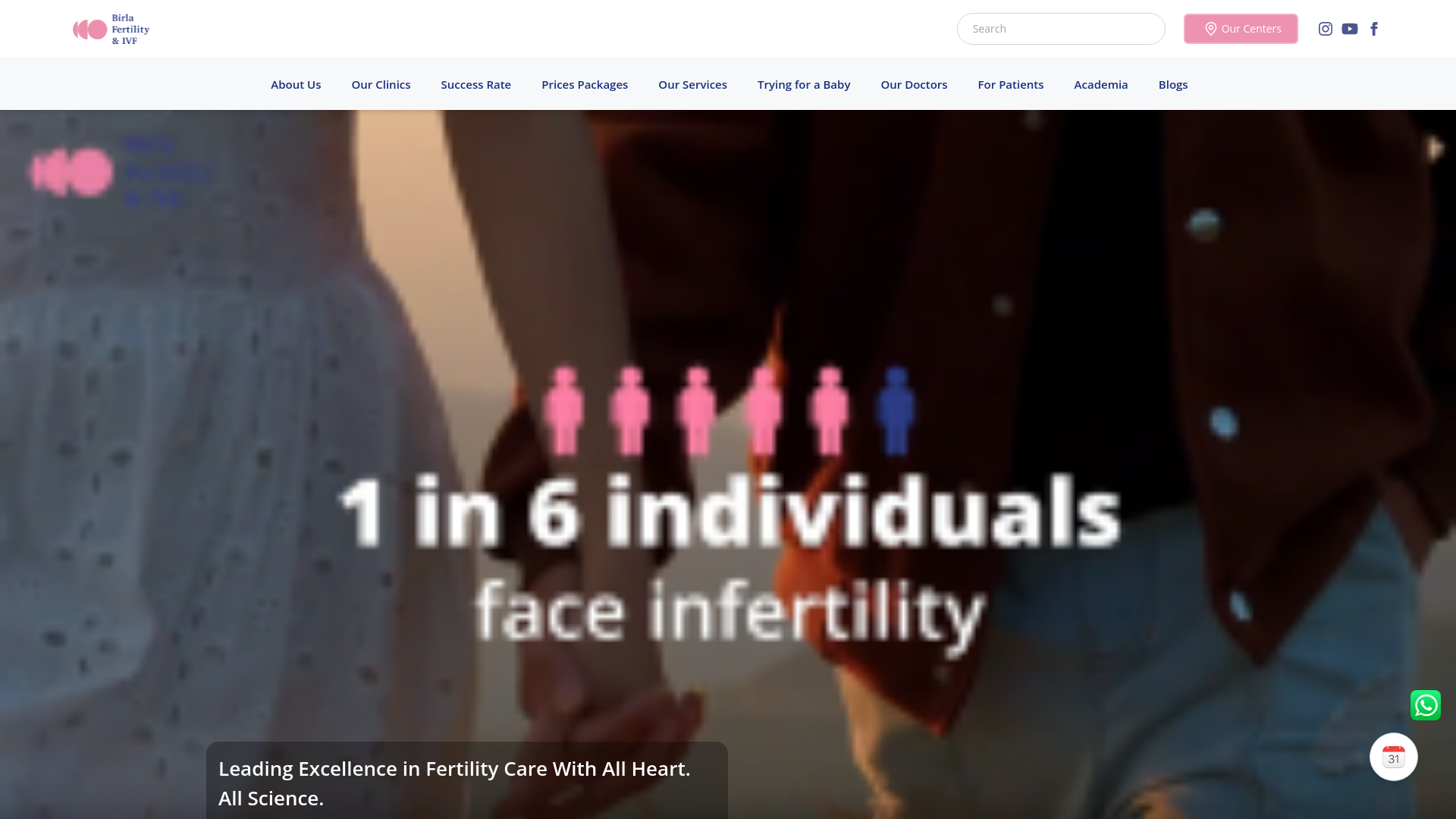 website screenshot of https://armcivf.com
